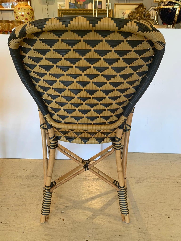 Pair of Charming Woven Rattan Bistro Chairs at 1stDibs