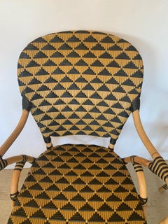 Pair of Charming Woven Rattan Bistro Chairs