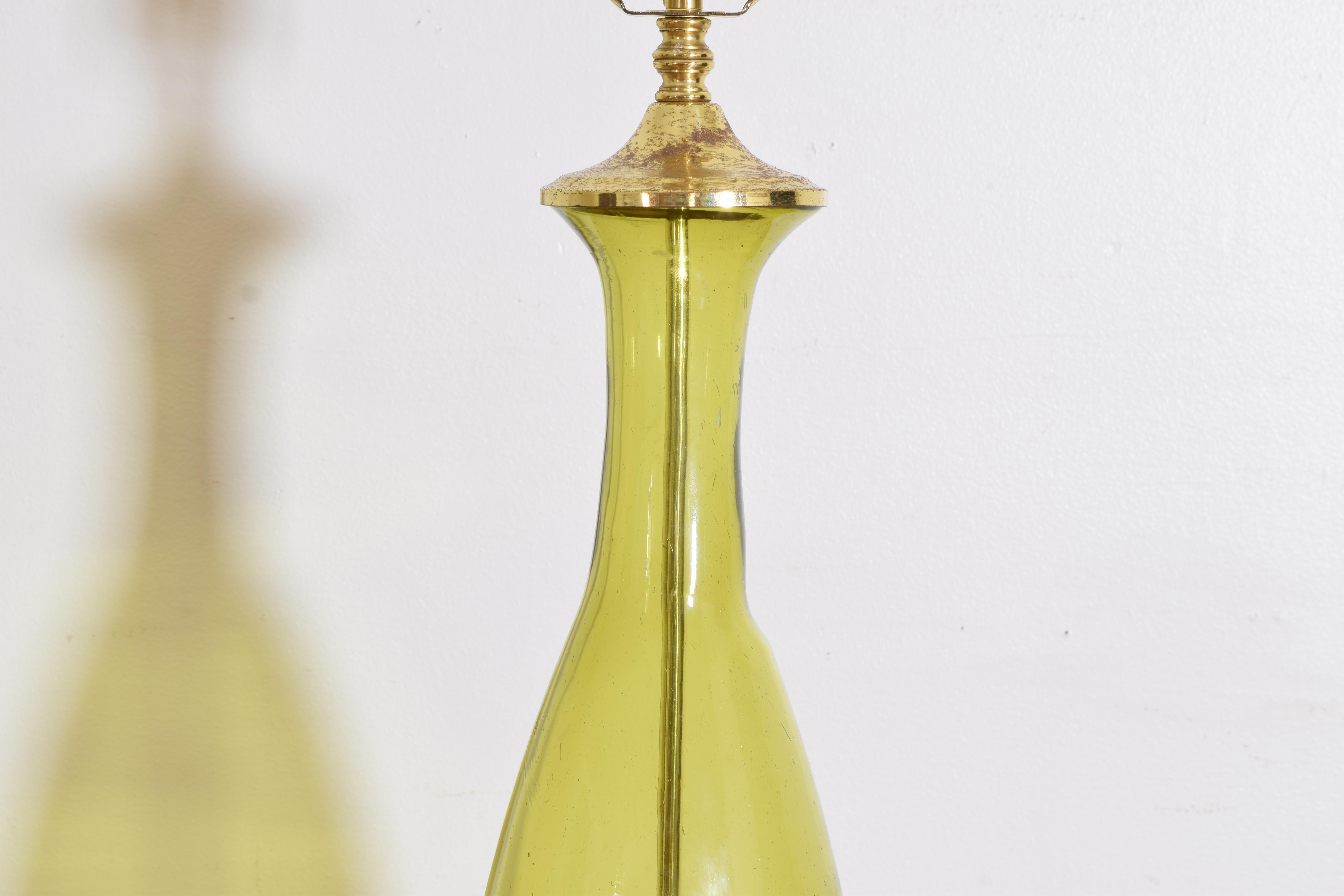 Pareja de lámparas Chartreuse, CA. 1950 Vidrio soplado en venta