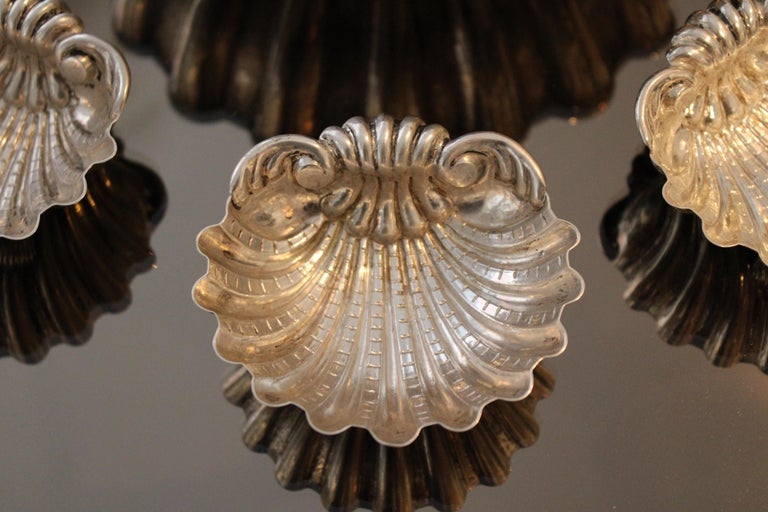 Pair of chased silver shells, stamped by the goldsmith Missaglia For ...