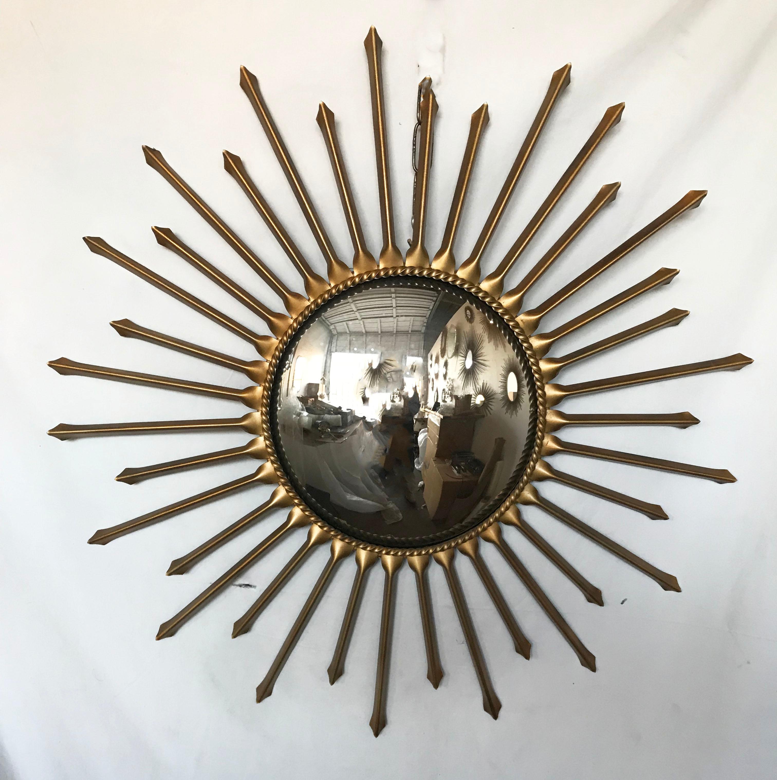 Pair of Chaty Vallauris Sunburst Mirrors In Excellent Condition For Sale In Miami, FL