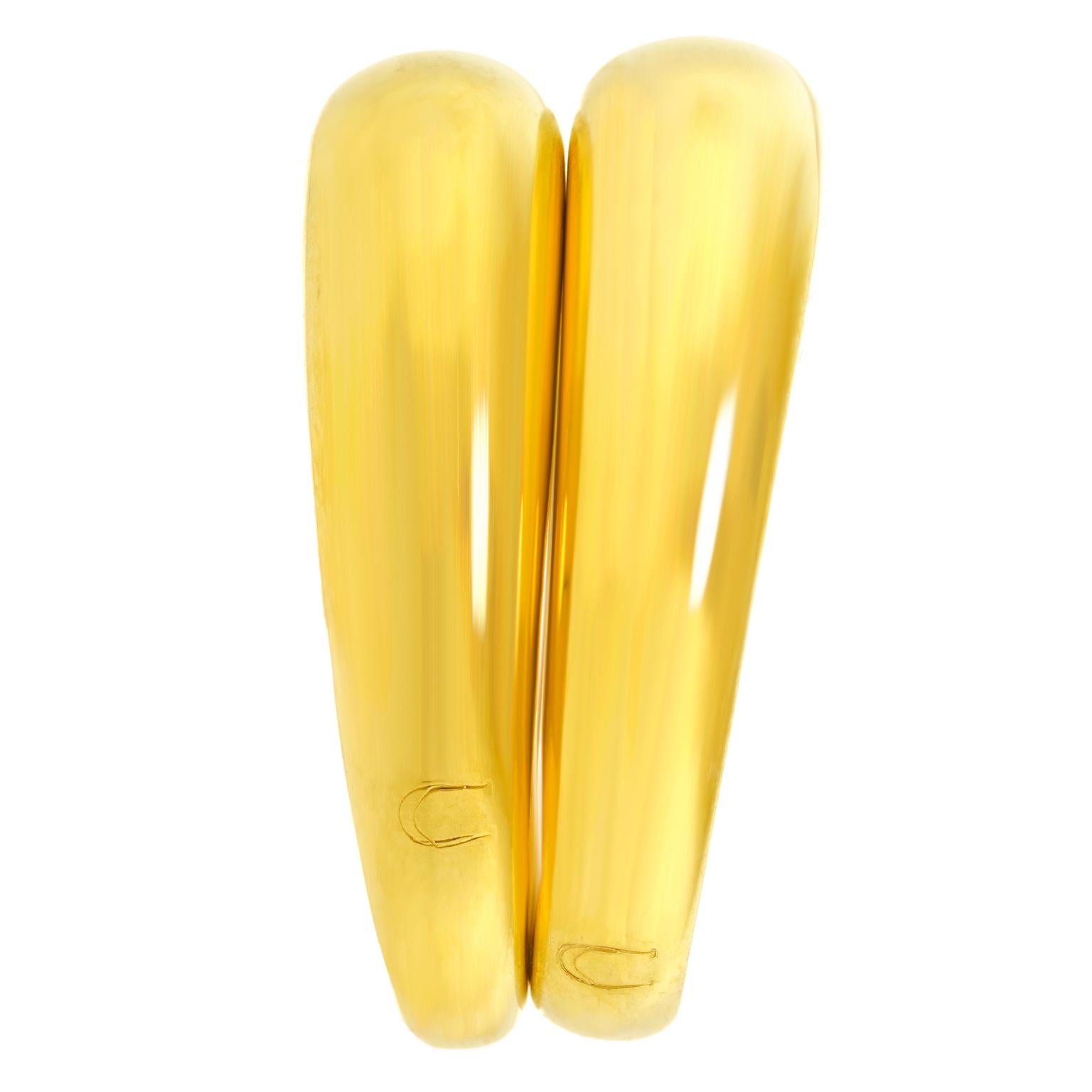 Pair of Chaumet Gold Anneau Dome Rings 1
