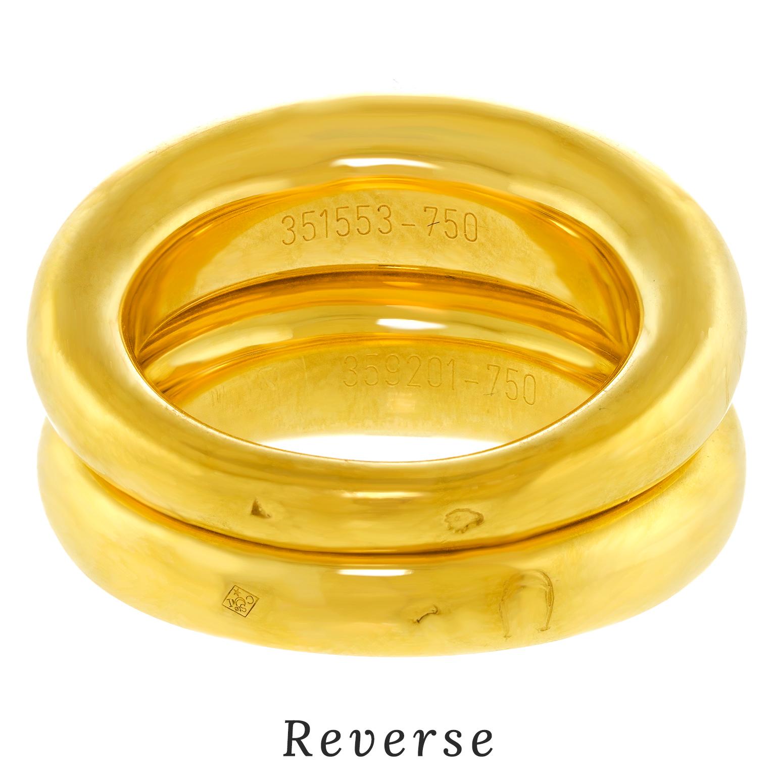 Pair of Chaumet Gold Anneau Dome Rings 3