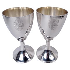 Pair of Chawner 
Eames English Georgian Neoclassical Goblets, 1796