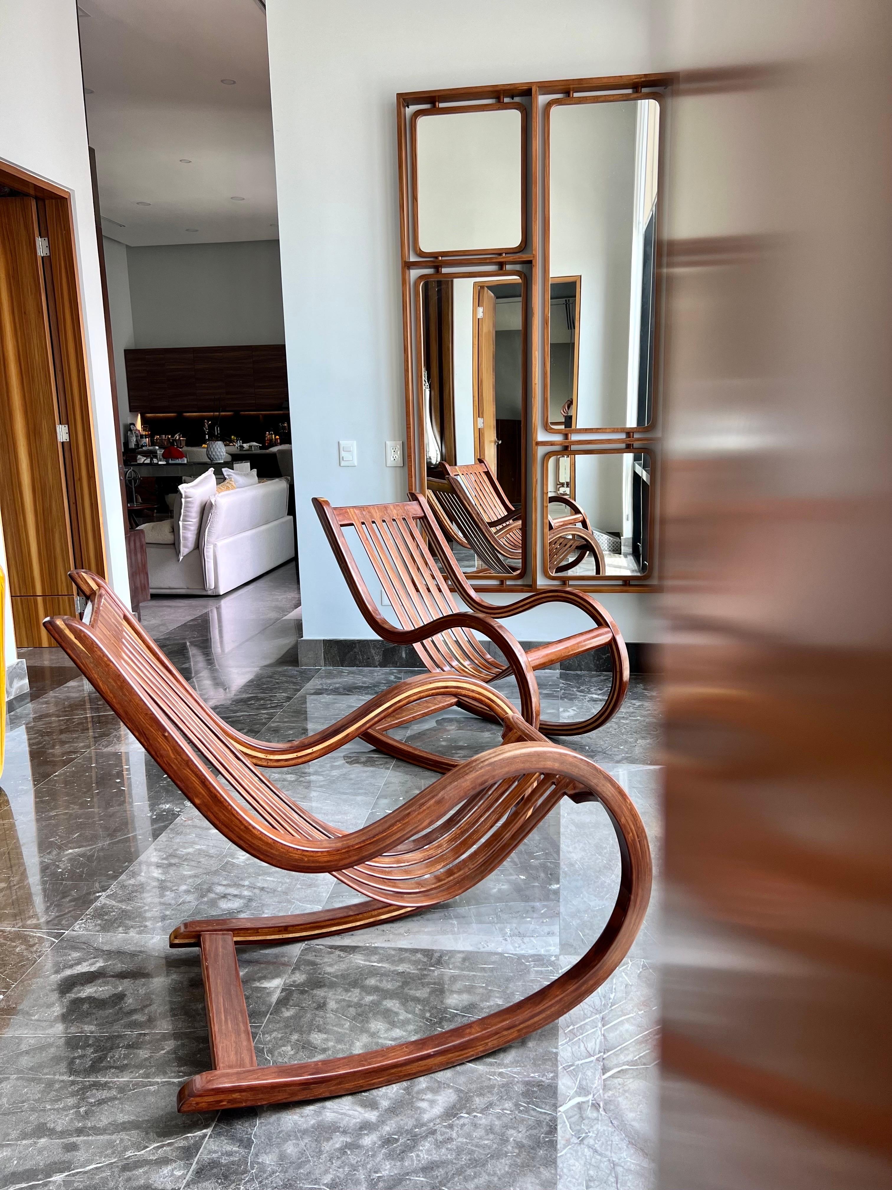 Pair of Che-Chent Rocking Chairs by Salvador Vidal For Sale 5