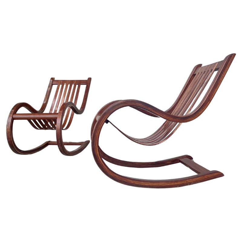 Salvador Vidal Vintage Cantilevered Rosewood Rocking Chair For Sale at ...