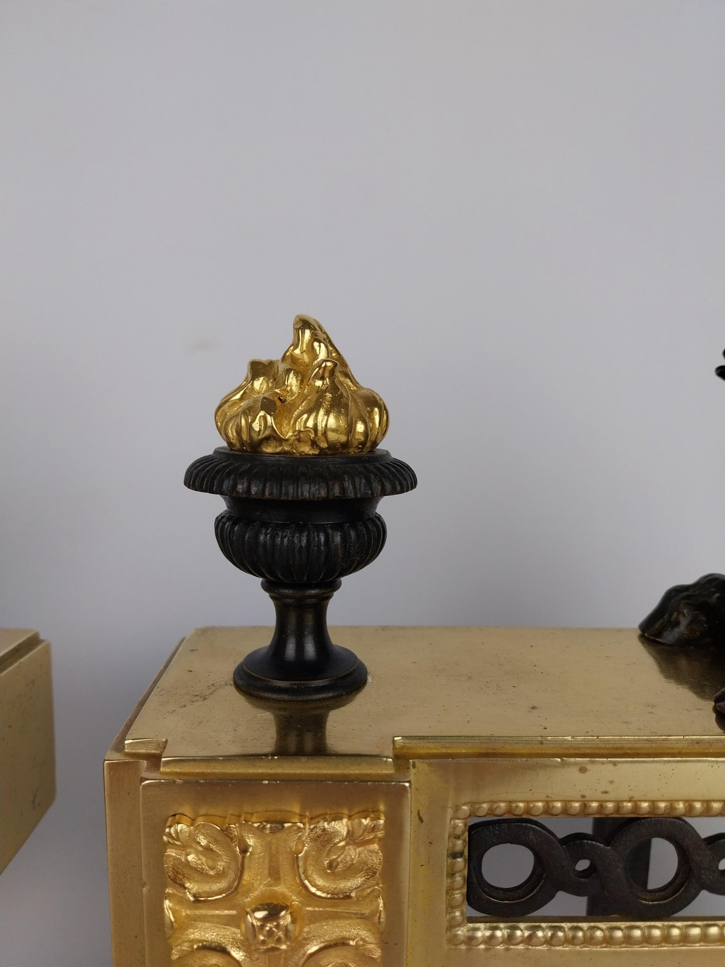 Pair of Chenet Cherubs Andirons In Good Condition For Sale In Staffordshire, GB