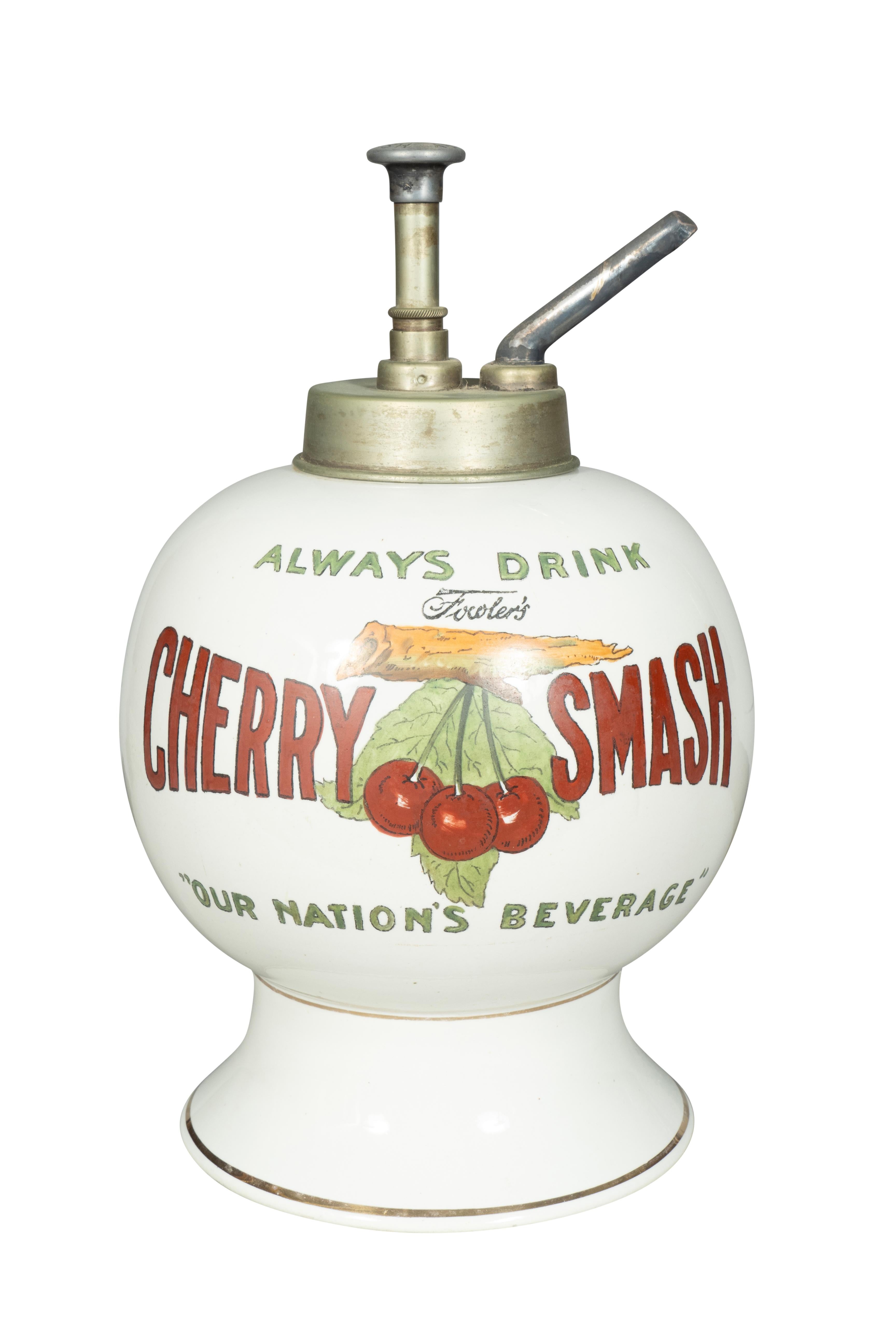 Metallo Coppia di sciroppi da fontana Cherry Smash in vendita