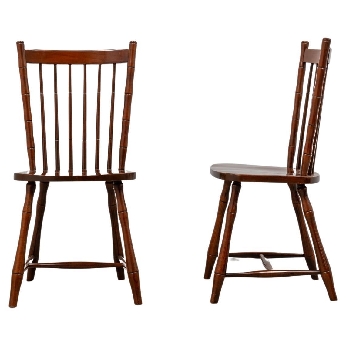  Pair of Cherry Wood Chairs by Pennsylvania House edited by Fantoni, 1970s For Sale
