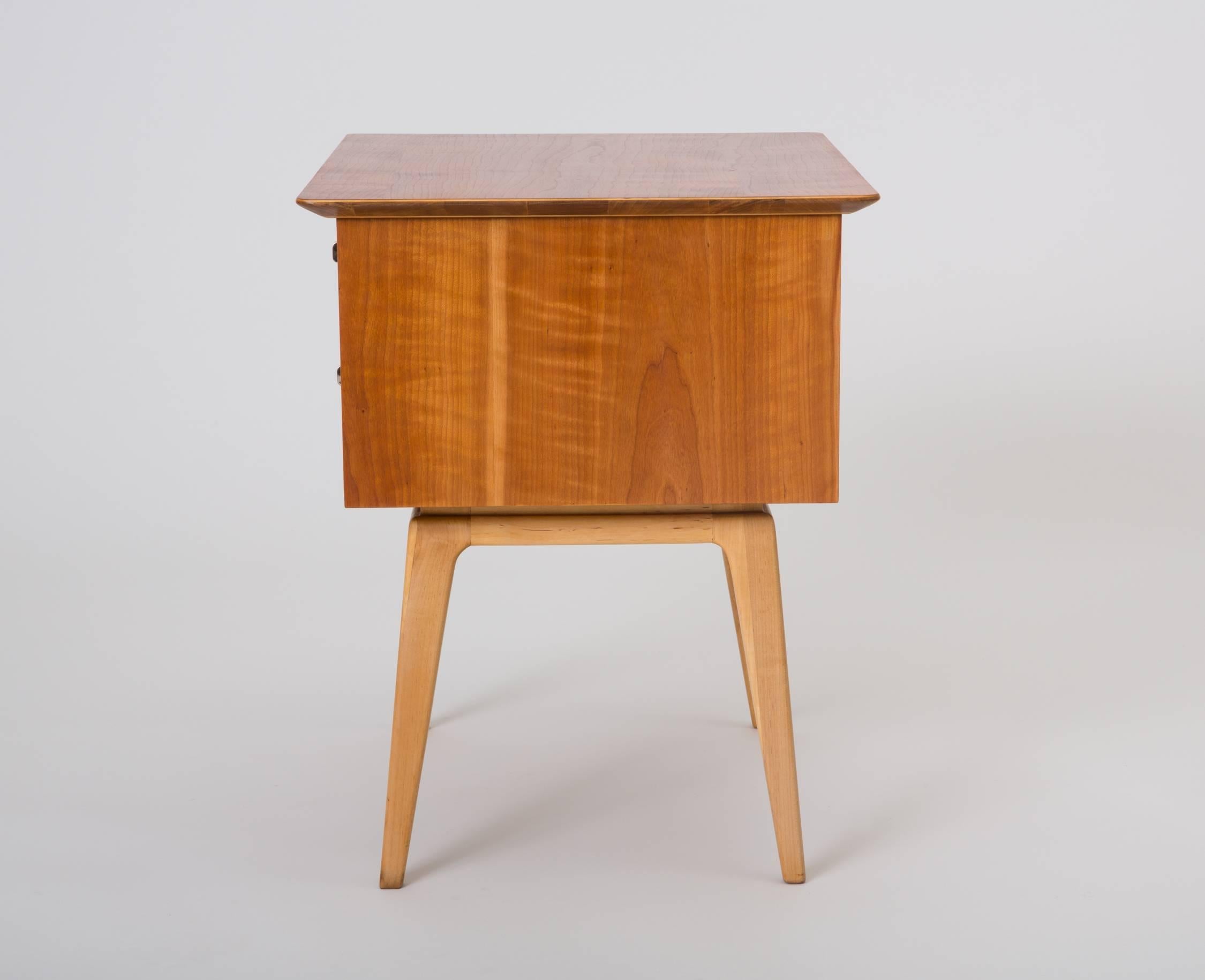 Pair of Cherrywood Nightstands by Renzo Rutili for Johnson Furniture 1