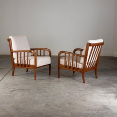 Pair of Cherrywood Armchairs by Paolo Buffa for La Permanente Mobili Cantù, 1950
