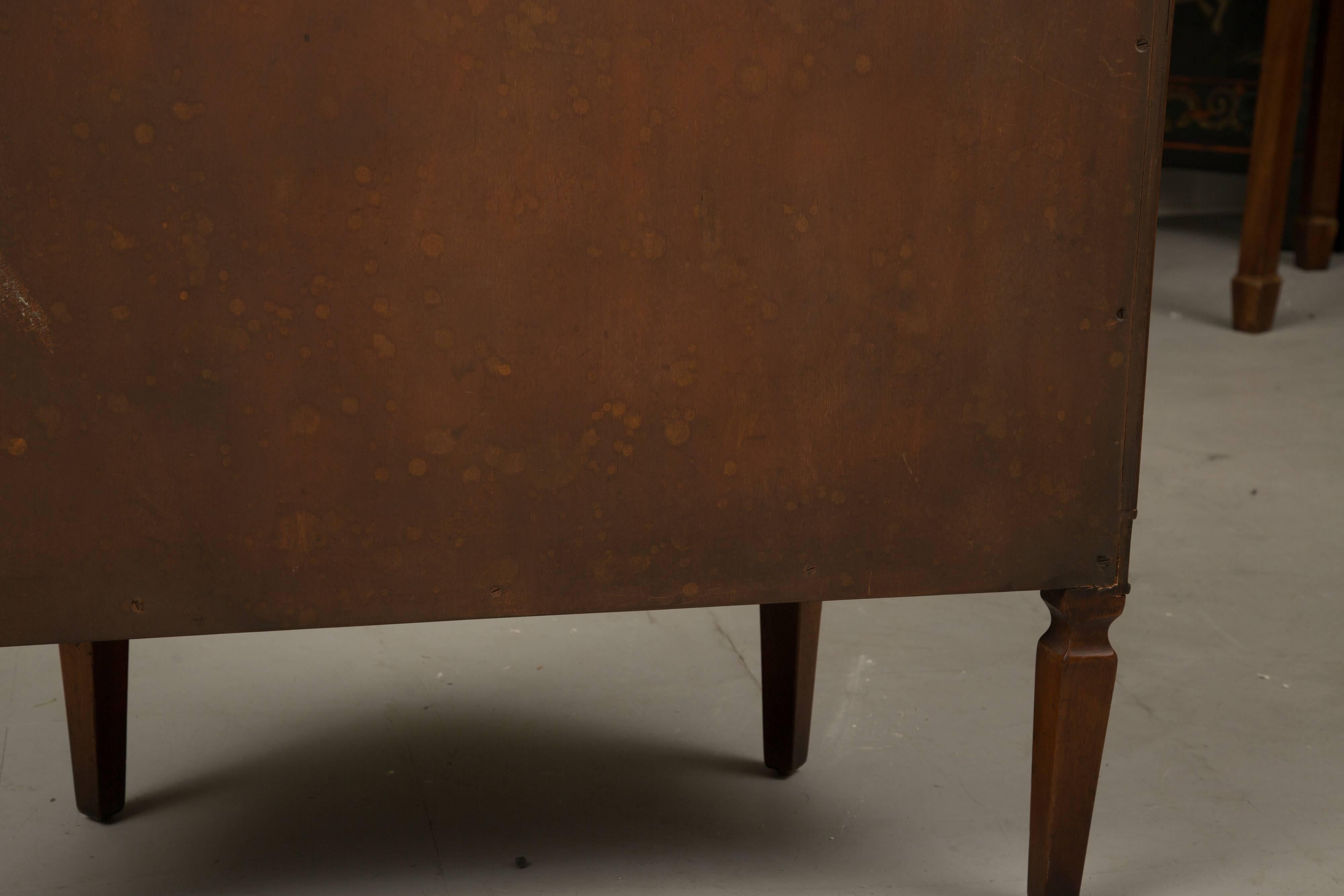 20th Century Pair of Cherrywood Biedermeier Style Demilune Cabinets