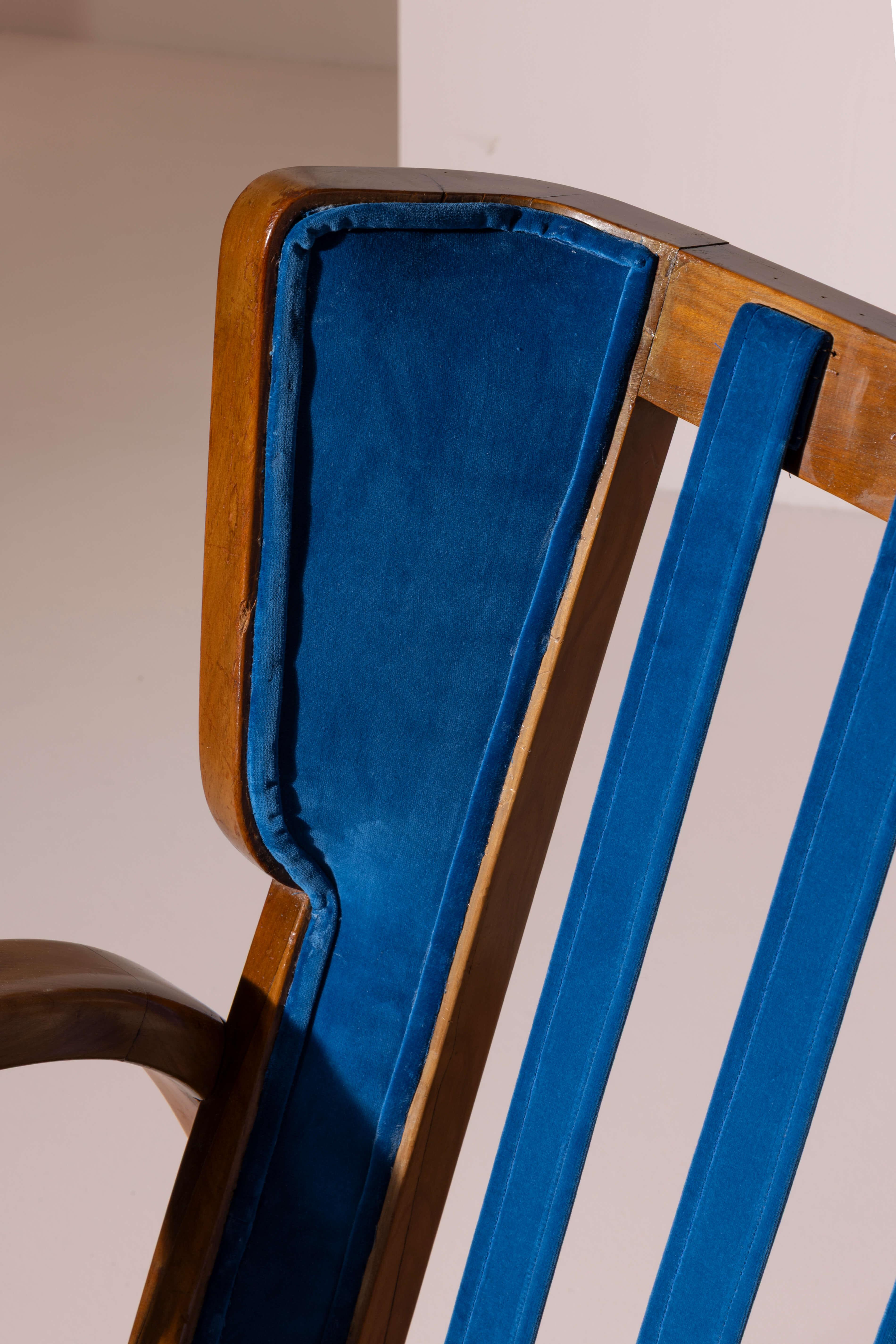 Pair of cherrywood lounge chairs, Italy, 1950s For Sale 11