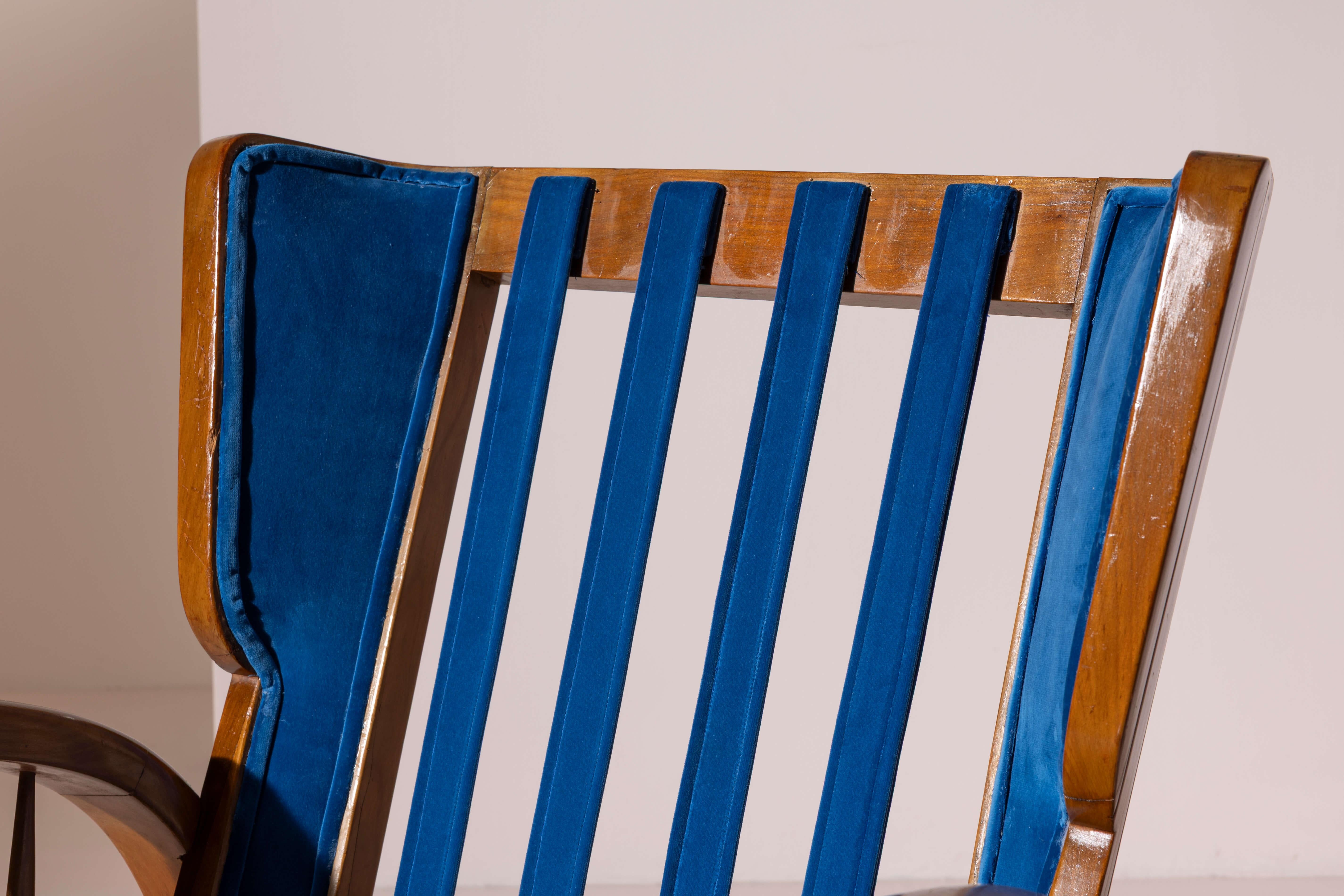 Pair of cherrywood lounge chairs, Italy, 1950s For Sale 12