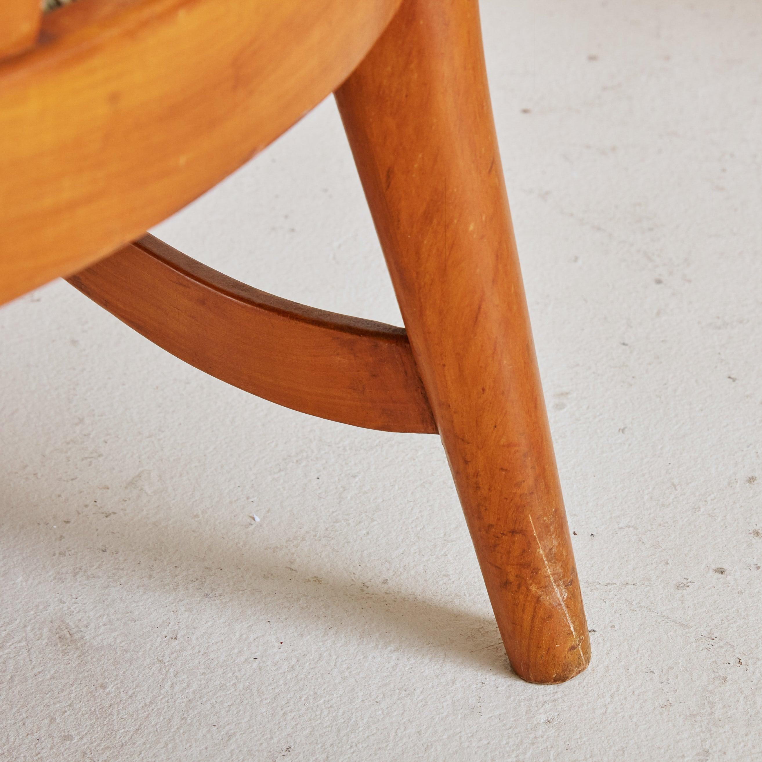 Pair of Cherrywood + Rush Armchairs by Paolo Buffa, Italy 1950s 5