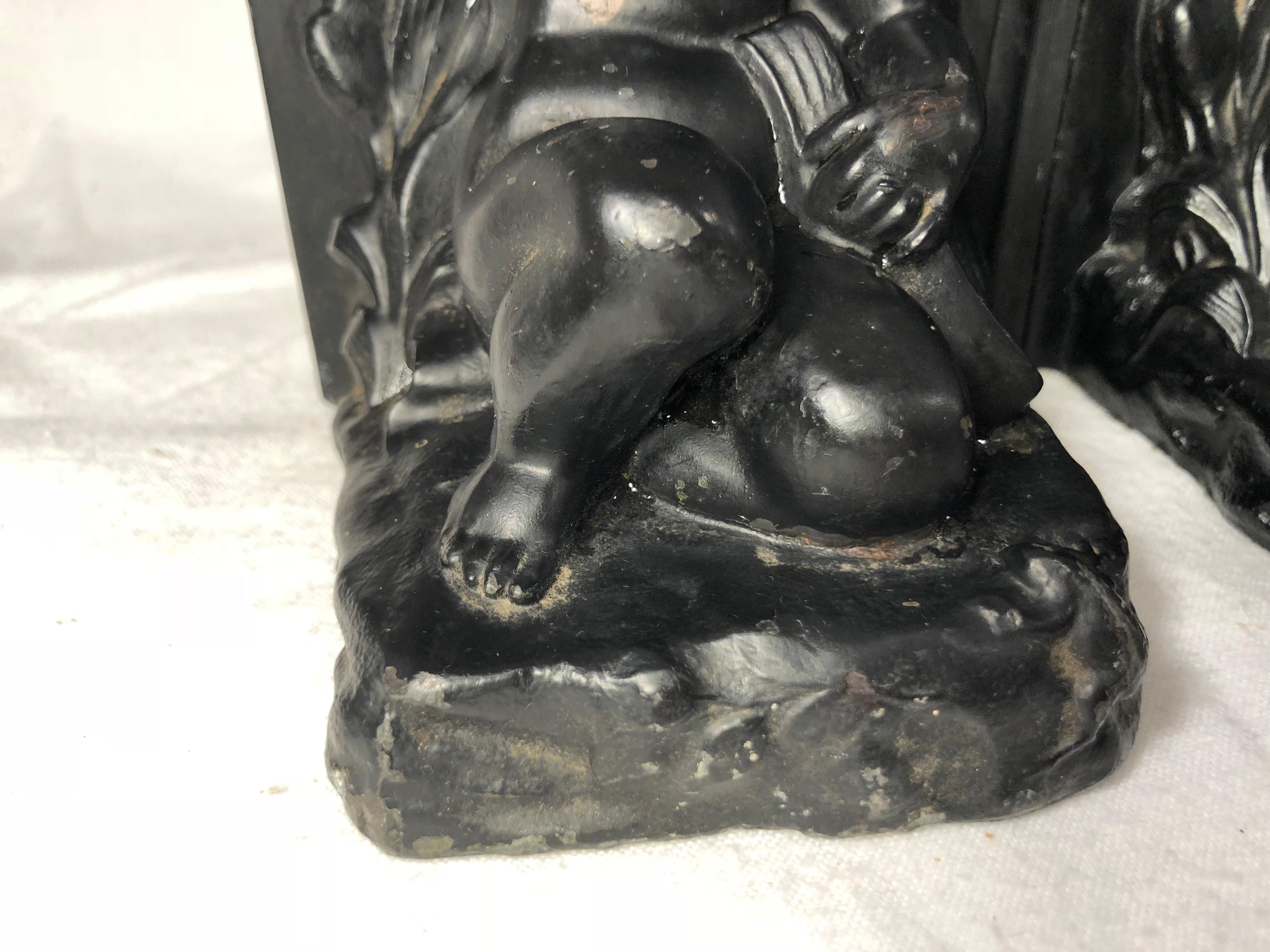 Pair of Victorian Cherub Bookends For Sale 3