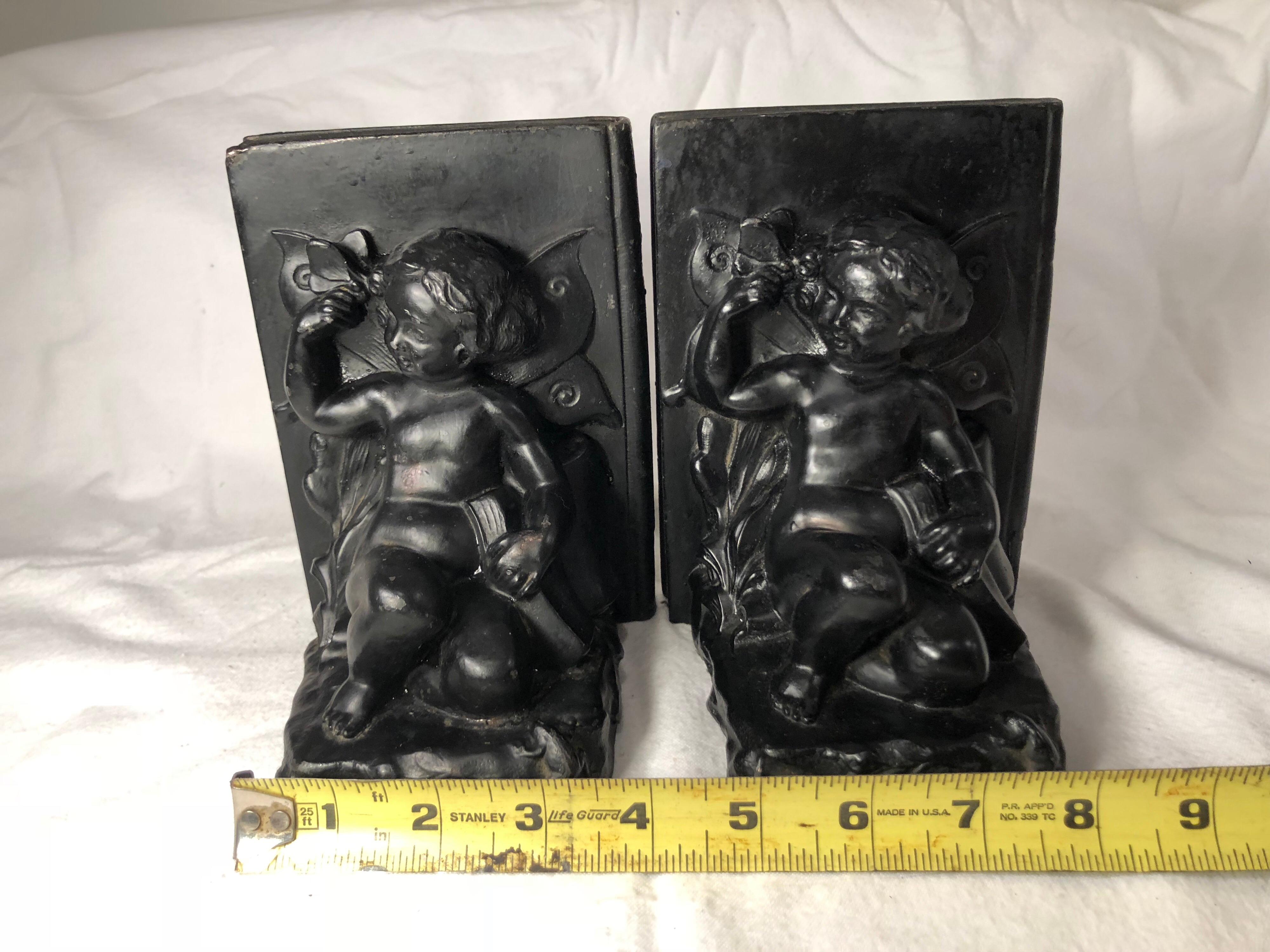 Pair of Victorian Cherub Bookends For Sale 5