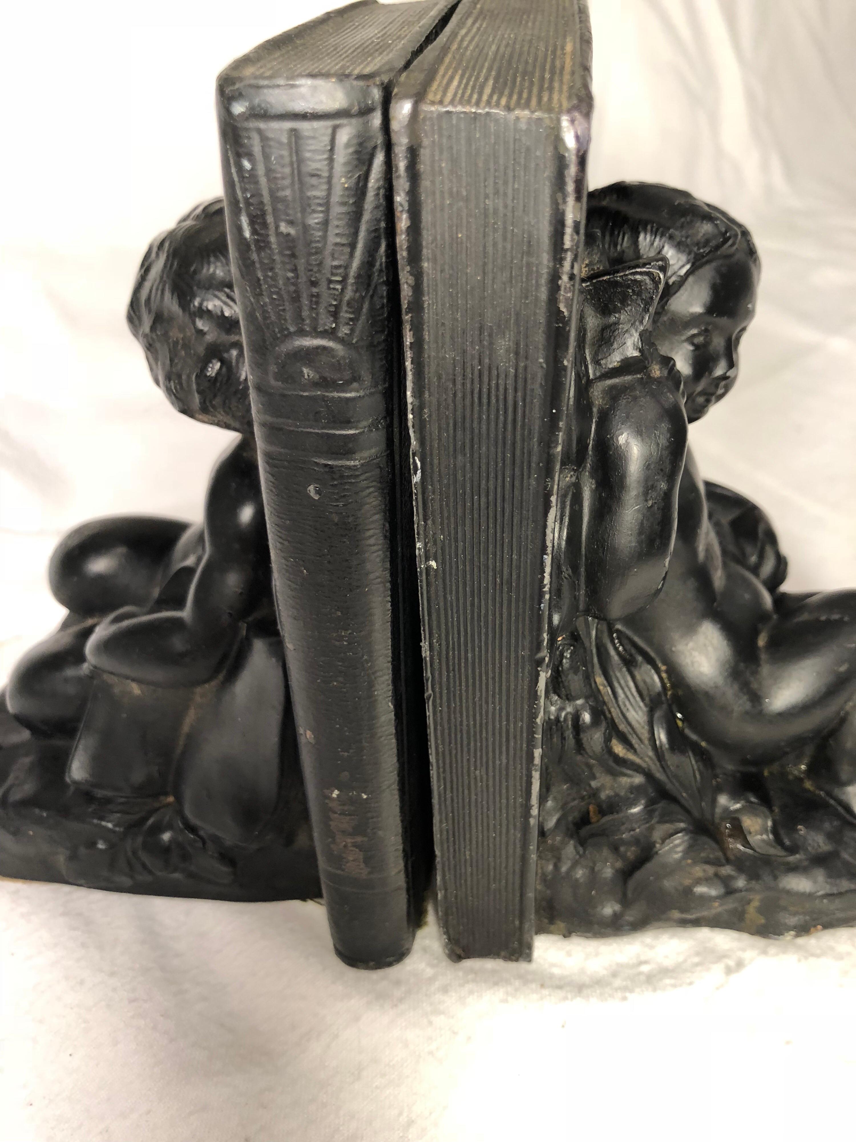 Pair of Victorian Cherub Bookends For Sale 10