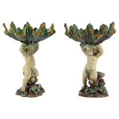 Pair of Cherubs Supporting Conchs, Thomas Victor Sergent, circa 1870