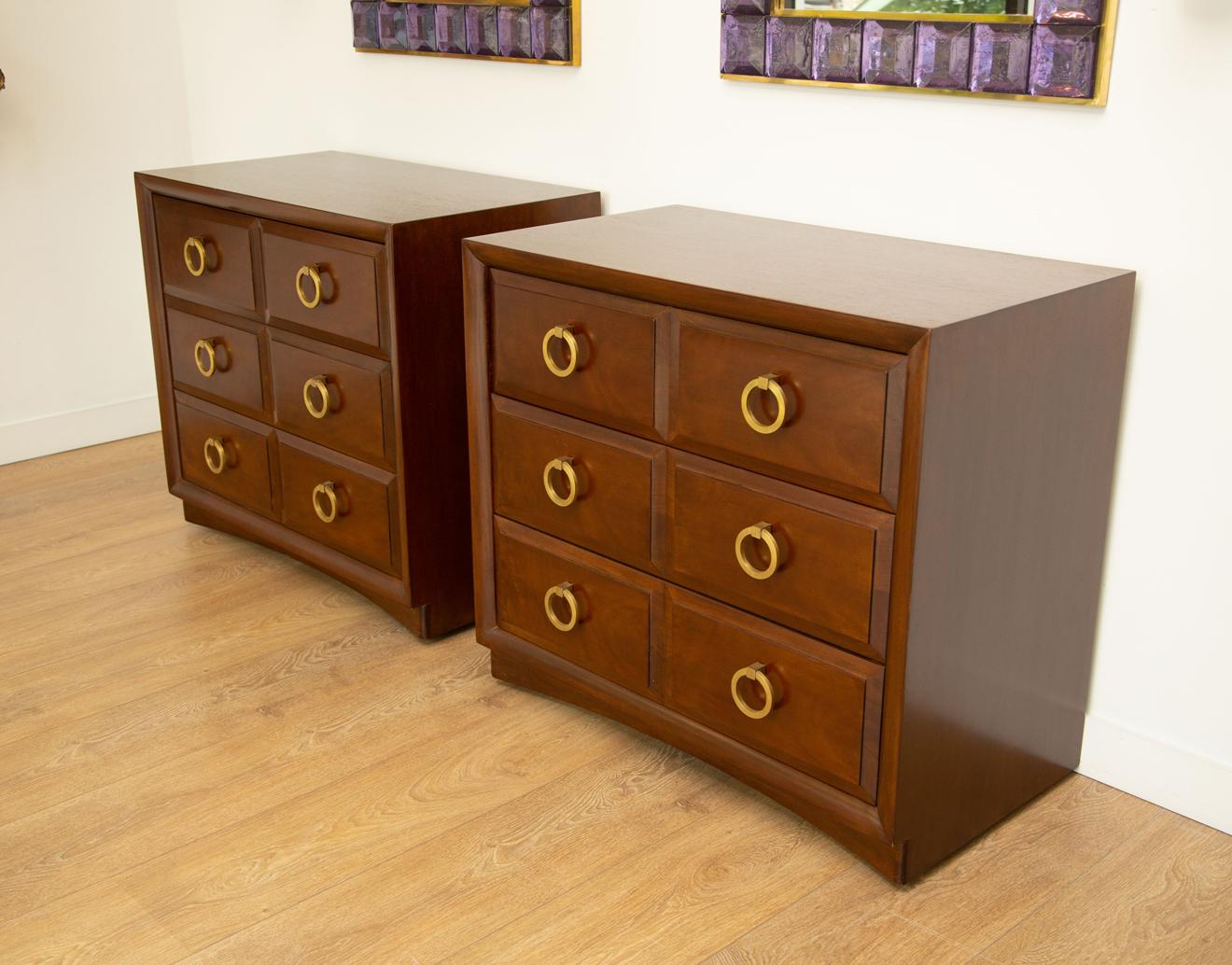 Mid-Century Modern Pair of Chest of Drawers by T.H Robsjohn Gibbings, USA 1950 For Sale