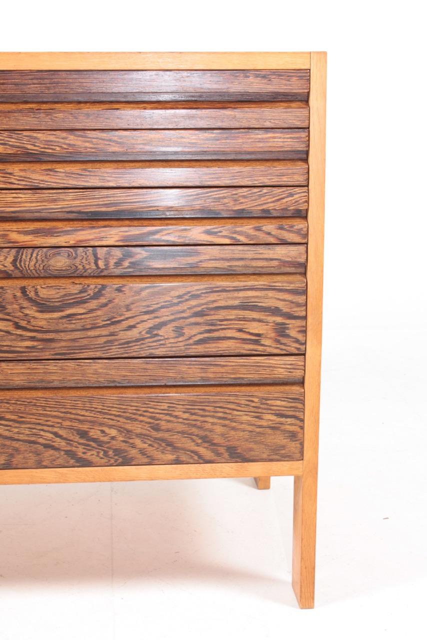 Pair of Chest of Drawers in Oak and Wenge, Made in Denmark, 1960s 5