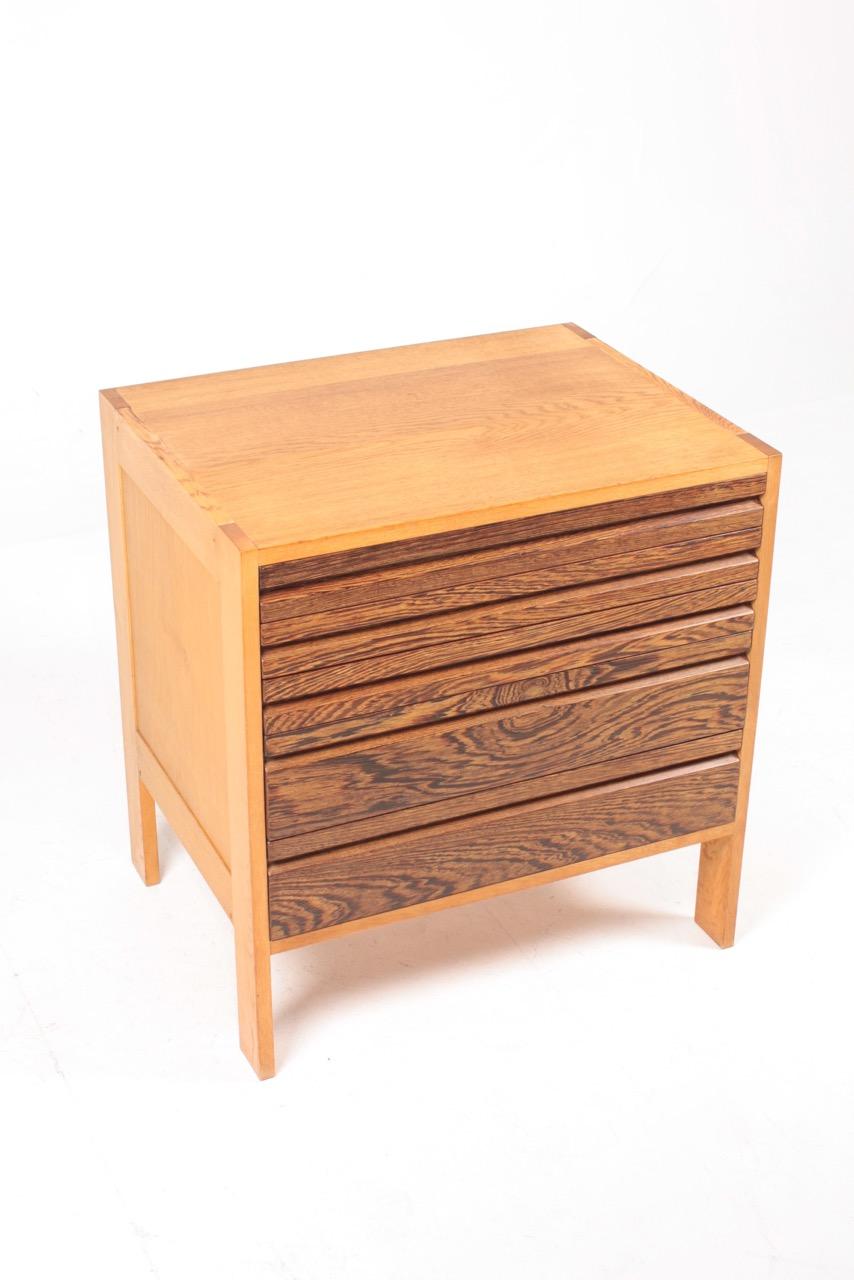 Pair of Chest of Drawers in Oak and Wenge, Made in Denmark, 1960s 7
