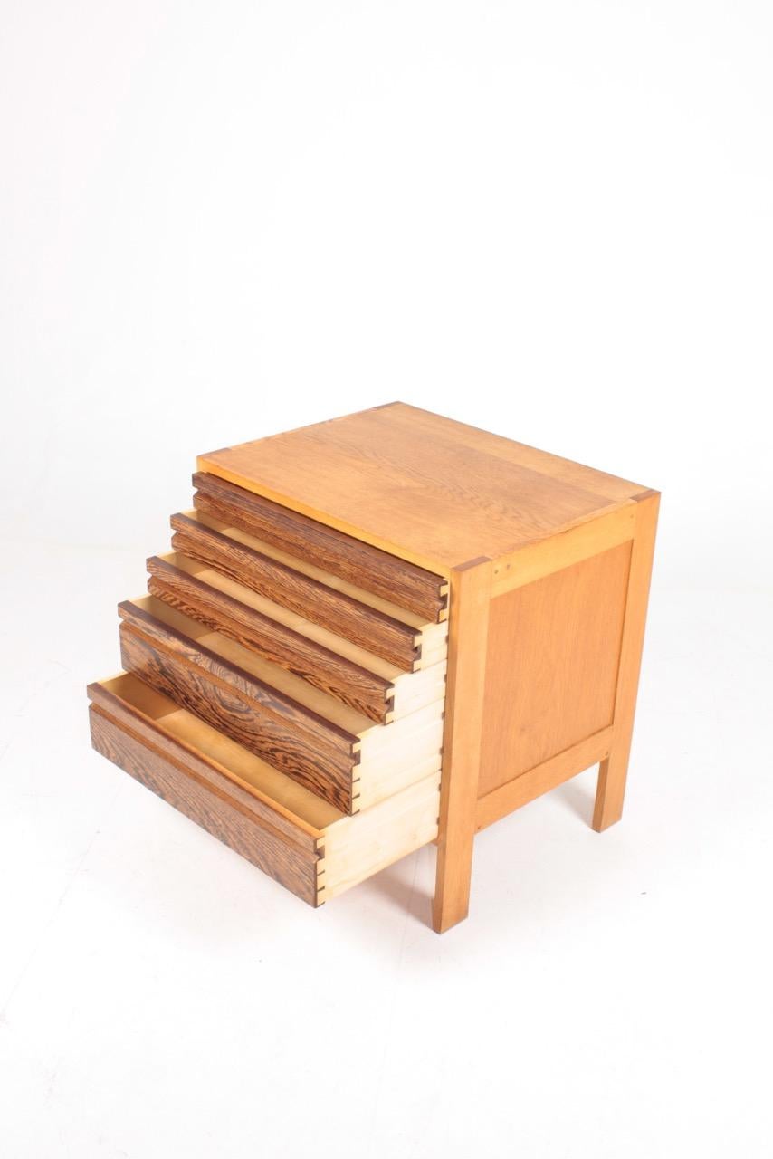 Pair of Chest of Drawers in Oak and Wenge, Made in Denmark, 1960s 1