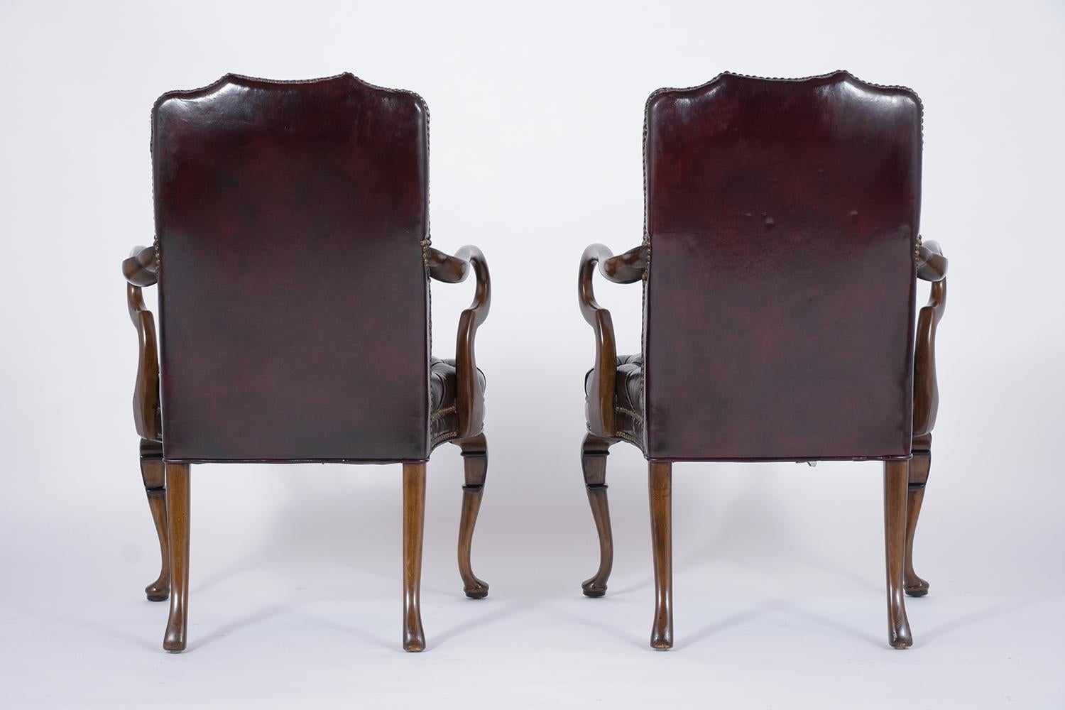 Pair of Vintage Chesterfield Leather Armchairs 3