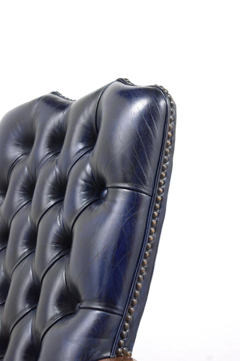Pair of Chesterfield Tufted Leather Chairs For Sale at 1stDibs