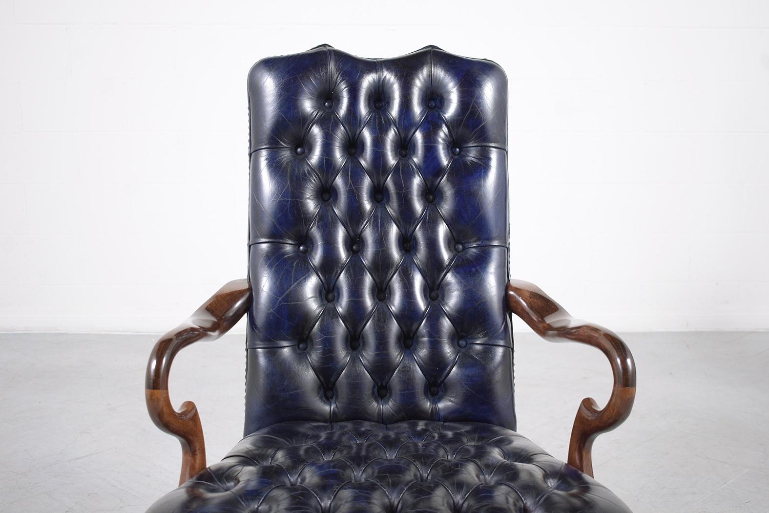 Mid-20th Century Chesterfield Tufted Leather Chairs
