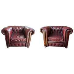 Pair of Chesterfield Leather Chairs