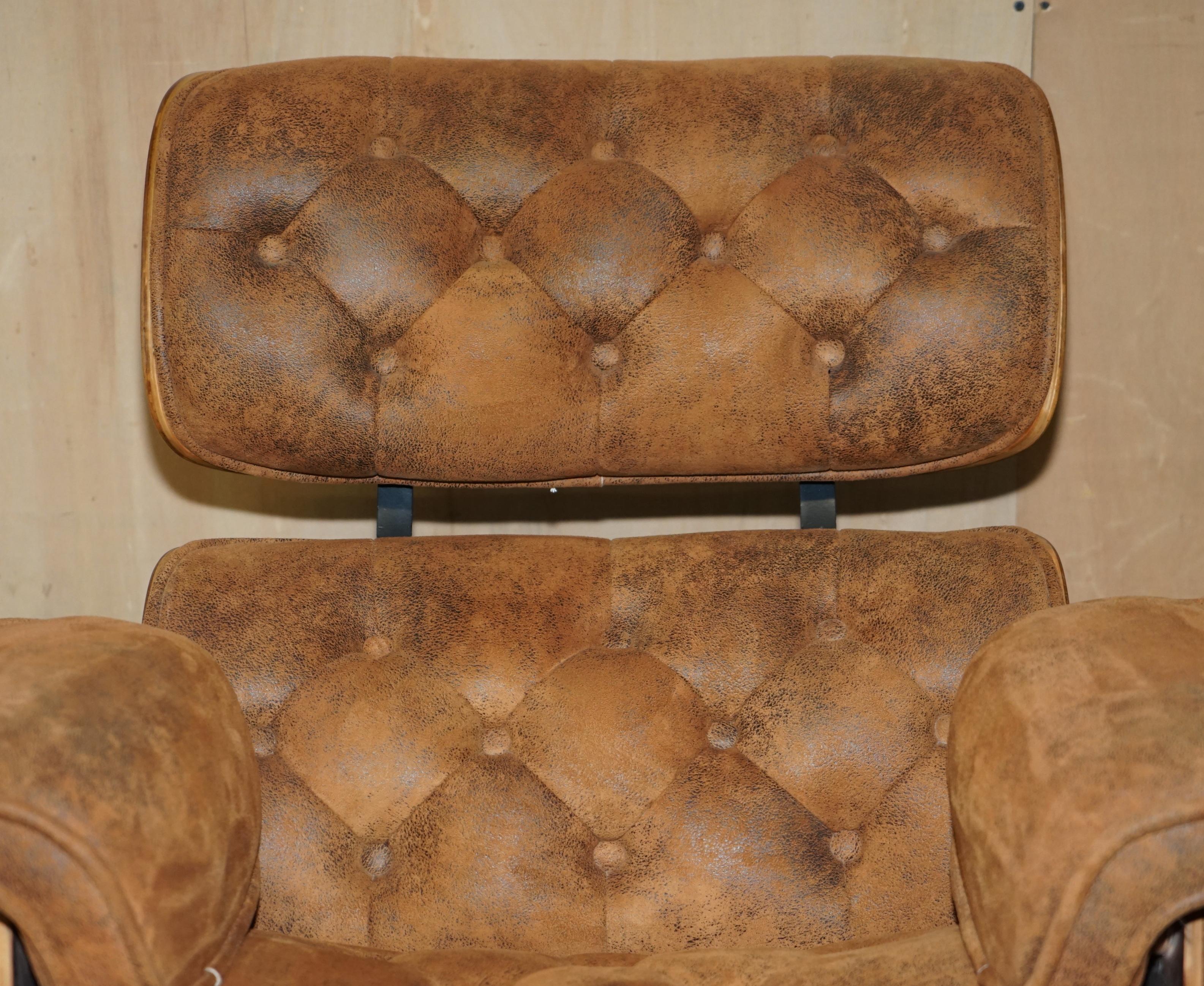 Hand-Crafted Pair of Chesterfield Tufted Heritage Brown Suede Leather Lounge Armchairs