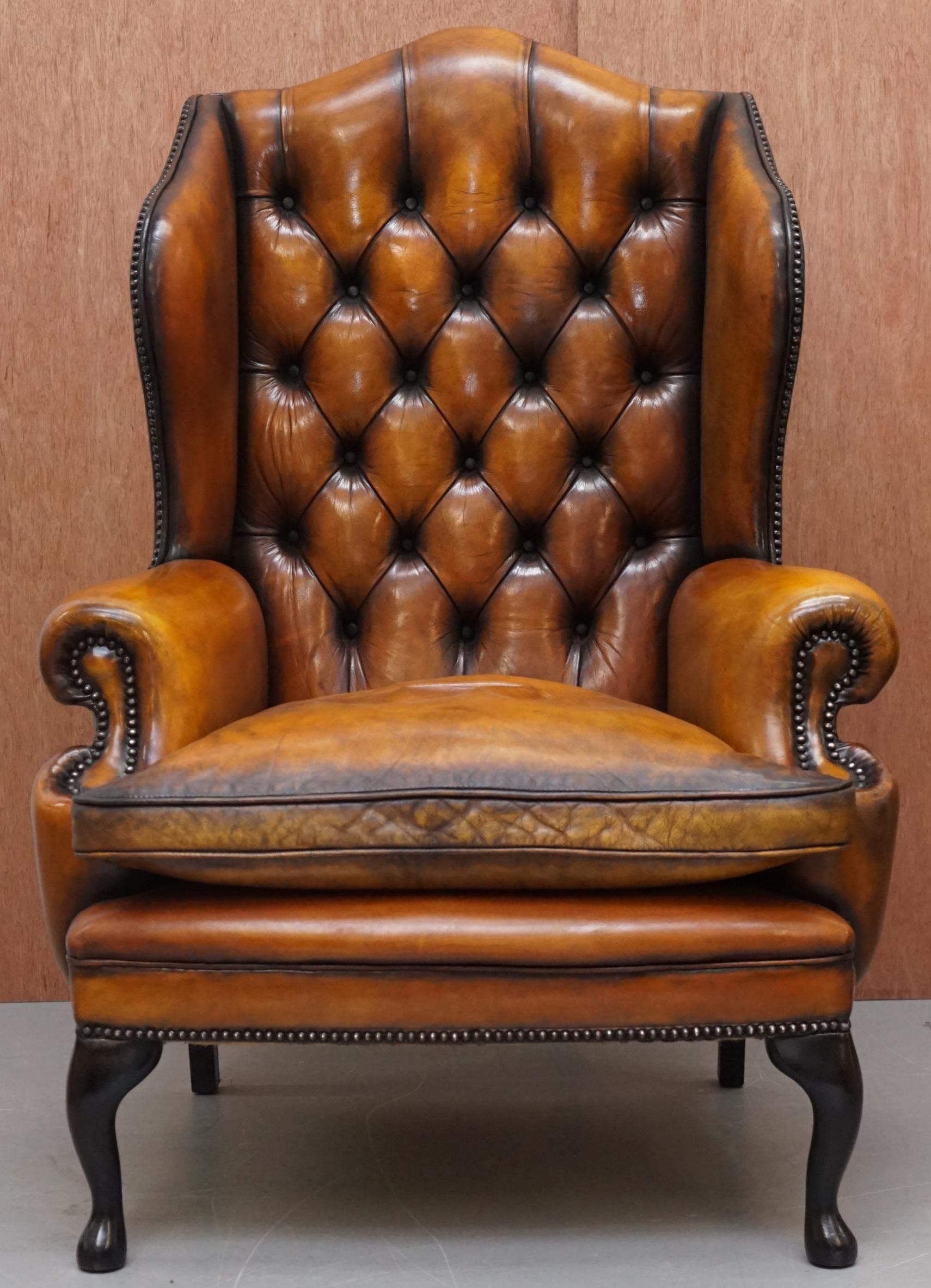 leather wingback chesterfield chair