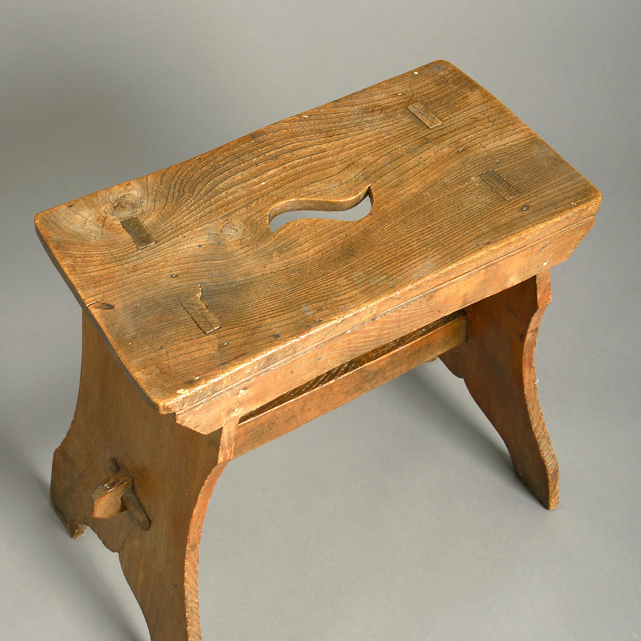 19th Century Pair of Chestnut Stools For Sale