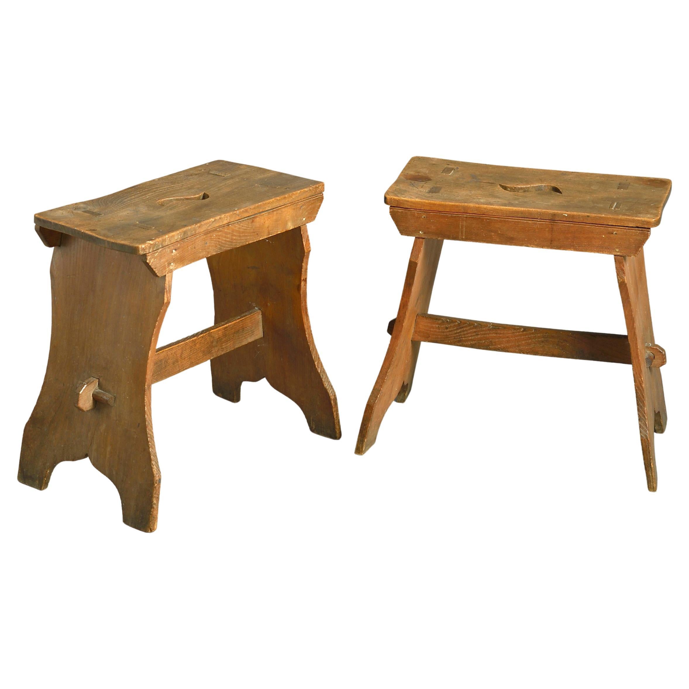 Pair of Chestnut Stools For Sale
