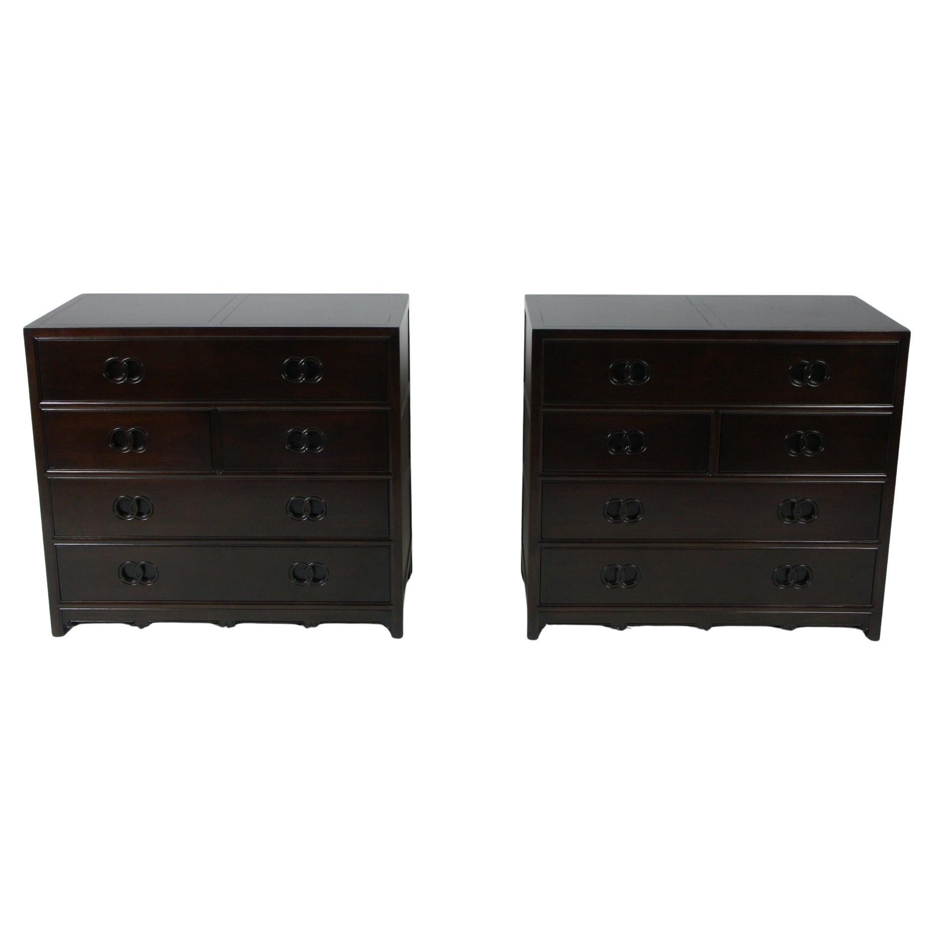 Kommodenpaar von Michael Taylor für Baker "Far East Collection'S" - 2b neu lackiert im Angebot