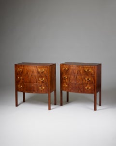 Pair of chests designed by Jacob Kjaer for Tyge Hvass, Denmark, 1940s
