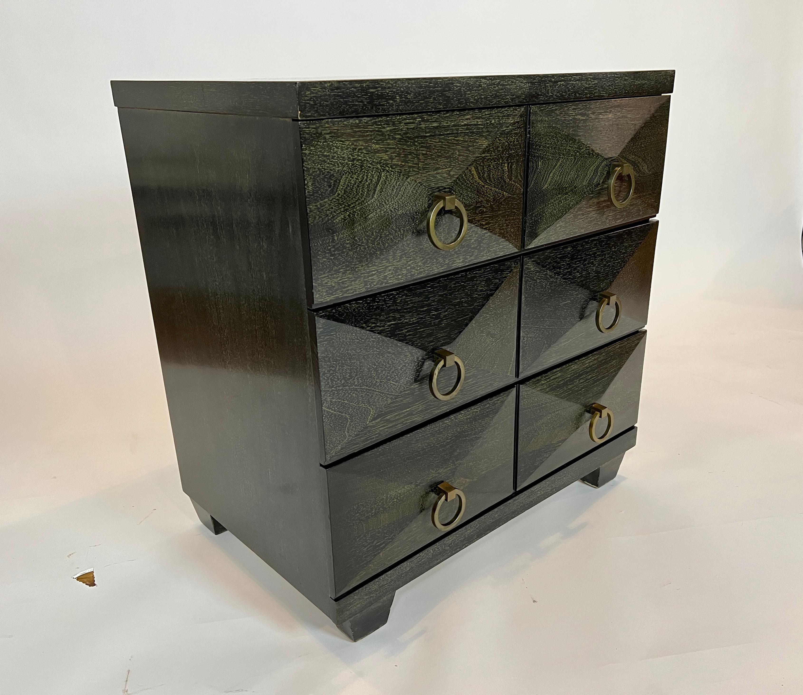 Pair of Chests in Silver Fox Black Cerused Wood 3