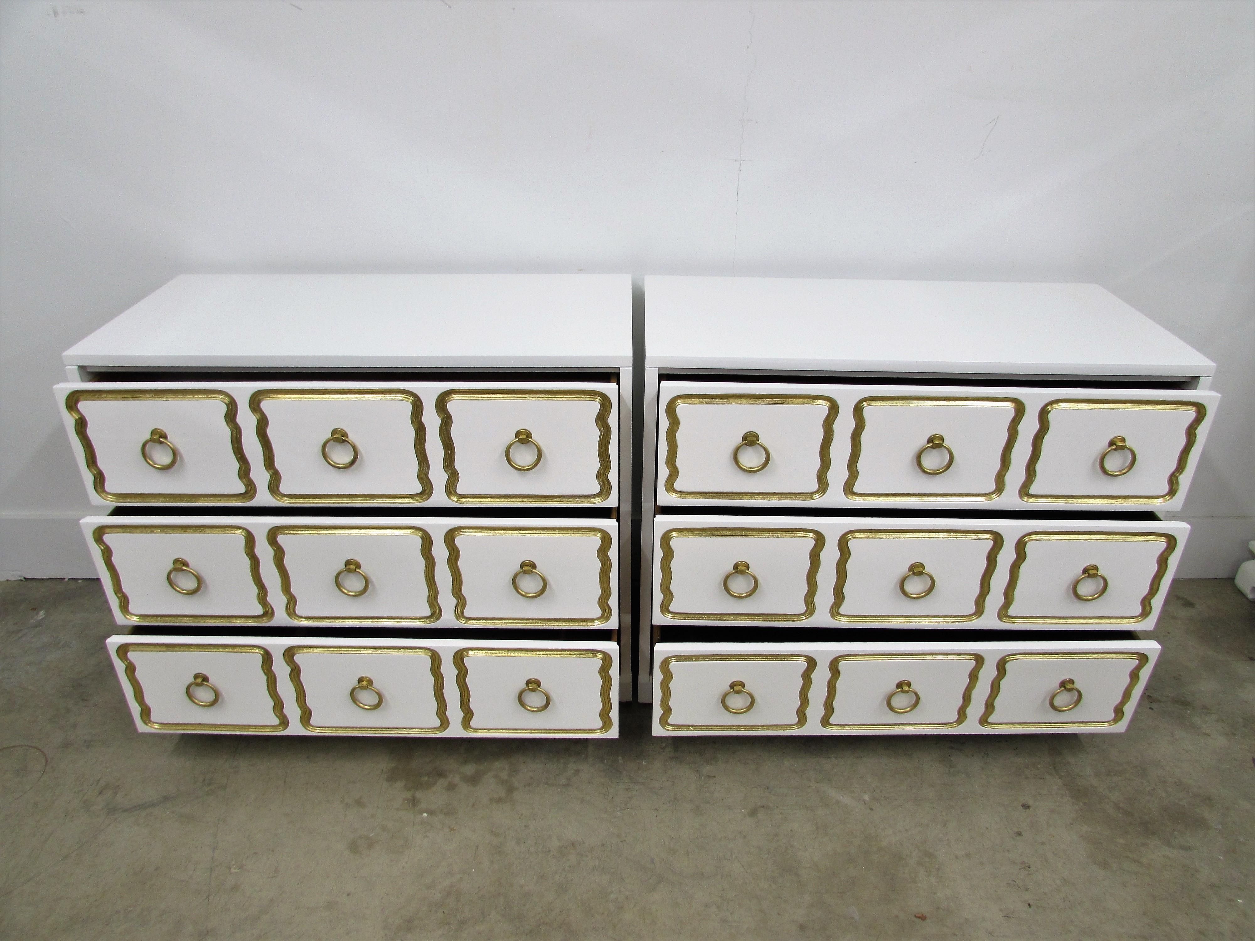 Hollywood Regency Pair of Chests in the Manner of Dorothy Draper España Collection for Heritage For Sale