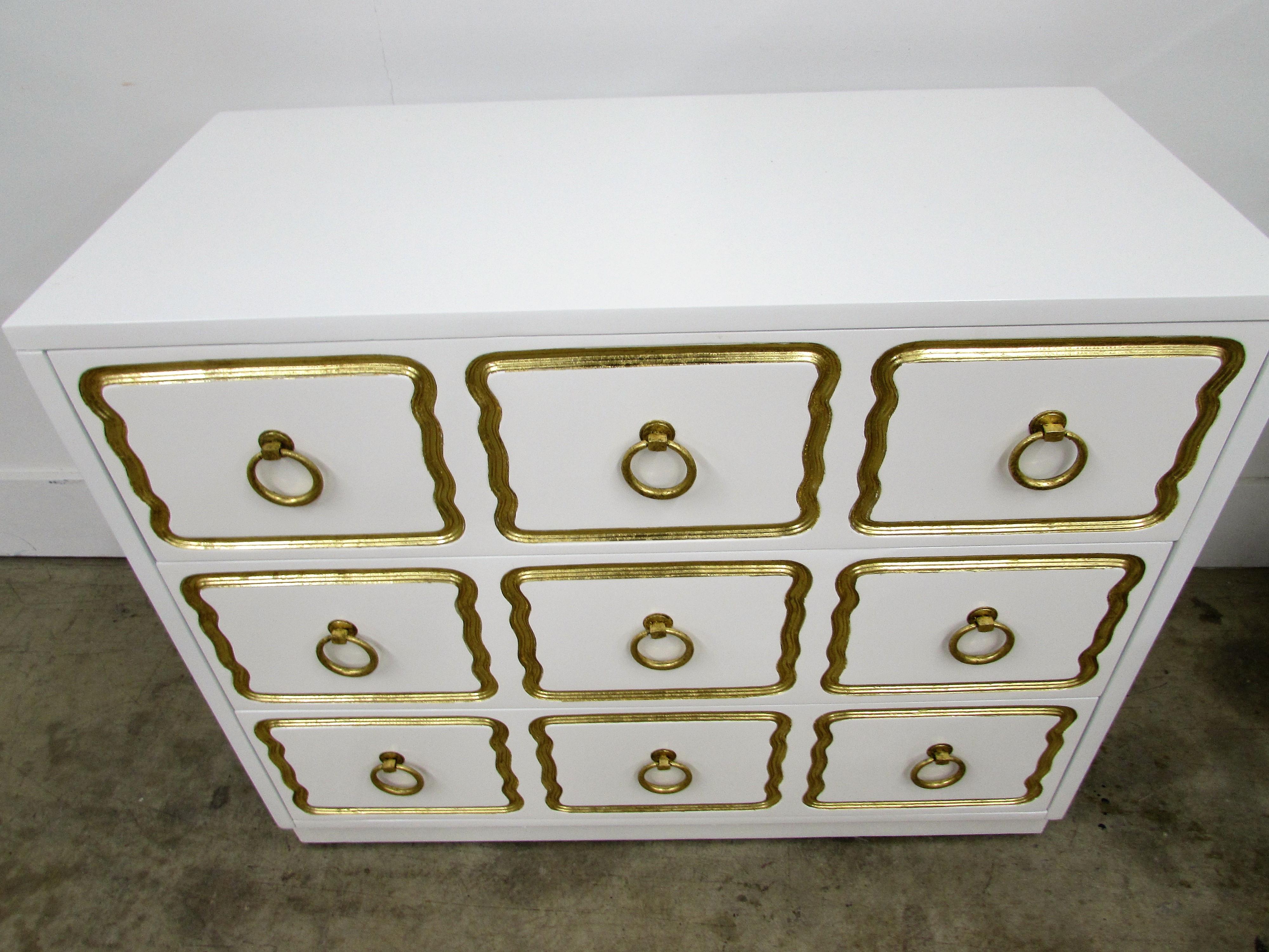Brass Pair of Chests in the Manner of Dorothy Draper España Collection for Heritage For Sale