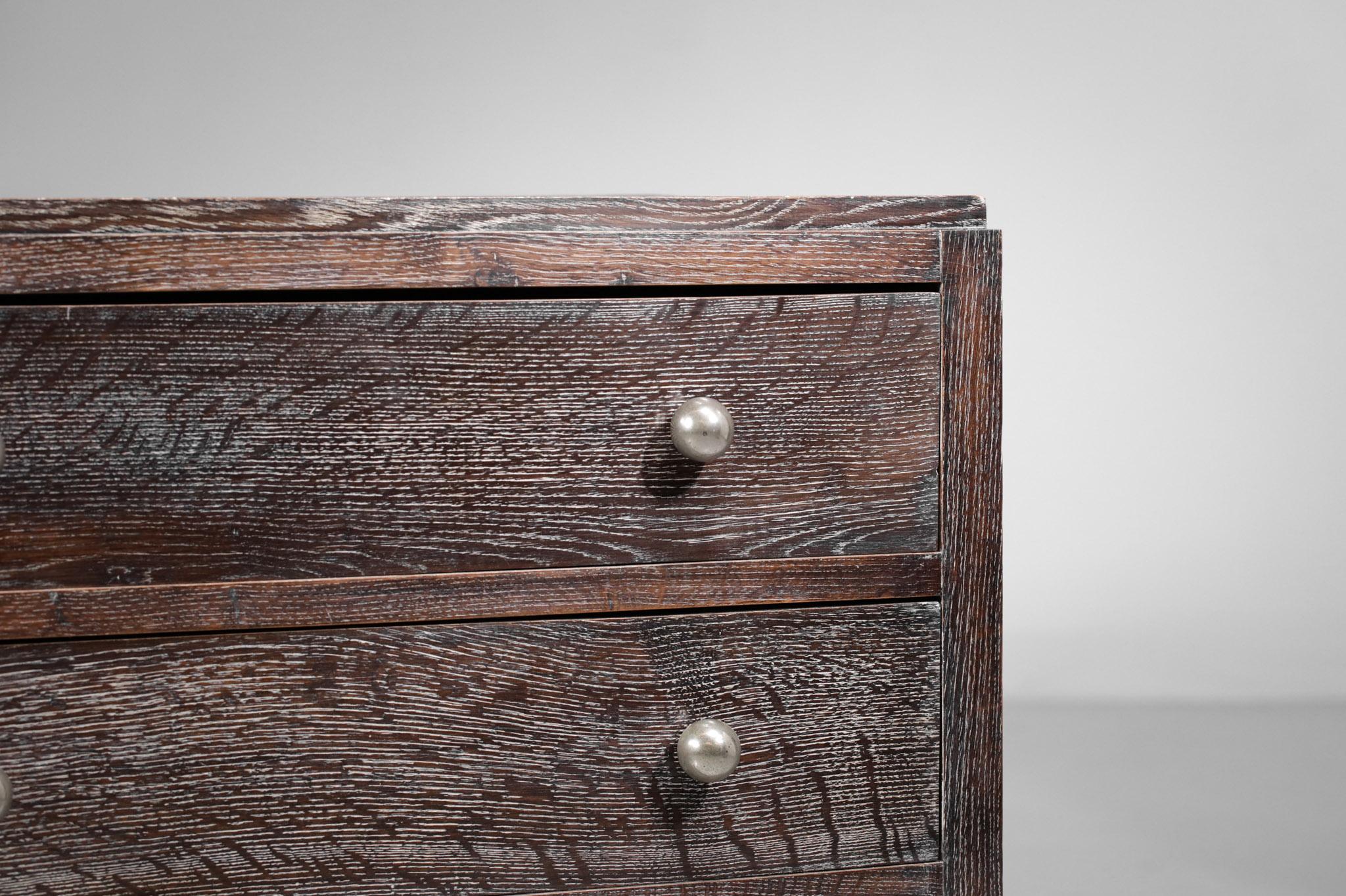Pair of Chests of Drawers in Cherry Wood  40's Style Jean Michel Franck E249 6