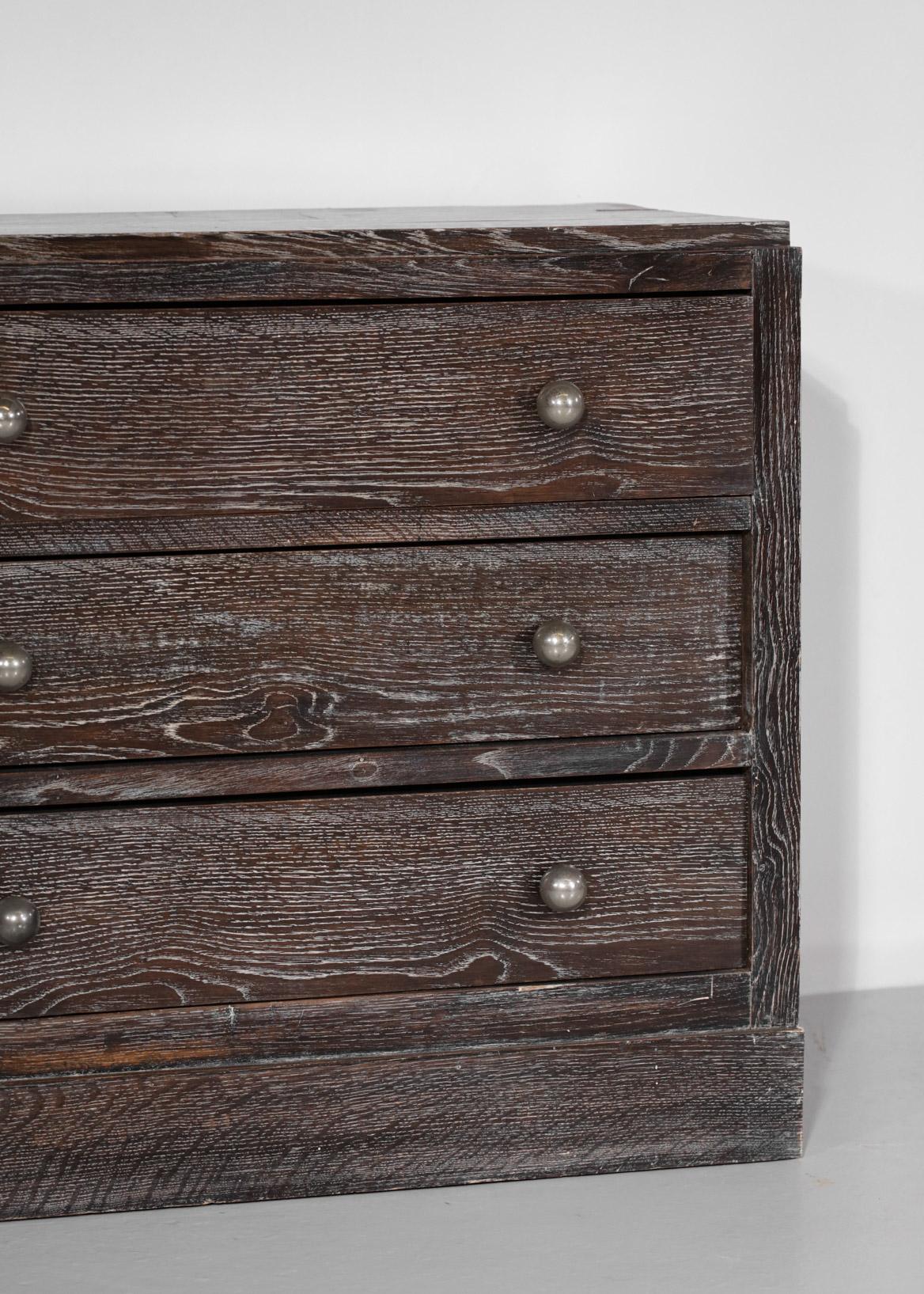 Pair of Chests of Drawers in Cherry Wood  40's Style Jean Michel Franck E249 7