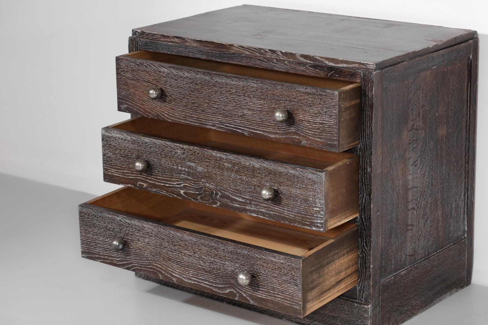 Mid-20th Century Pair of Chests of Drawers in Cherry Wood  40's Style Jean Michel Franck E249