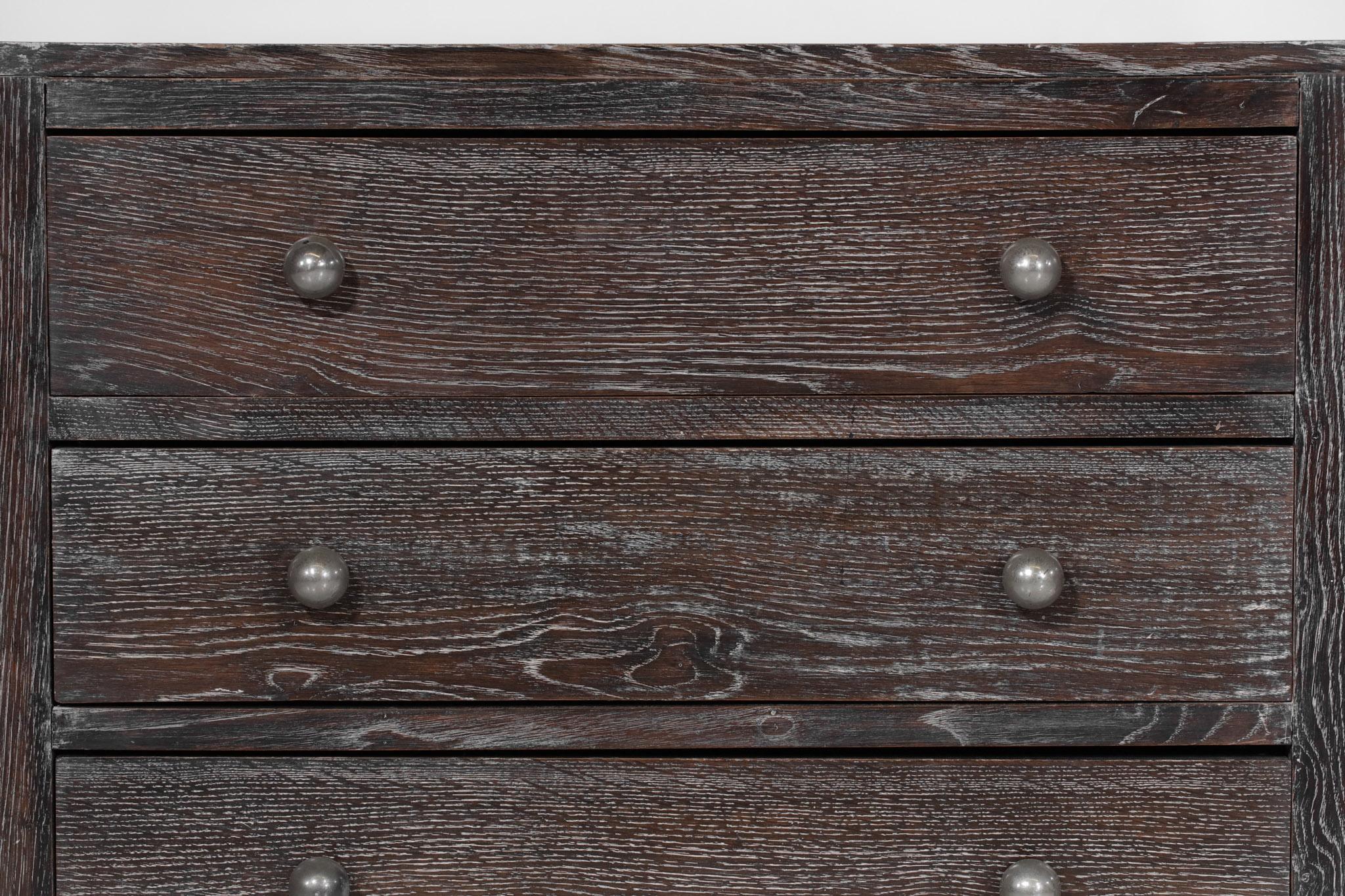 Pair of Chests of Drawers in Cherry Wood  40's Style Jean Michel Franck E249 1