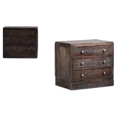 Pair of Chests of Drawers in Cherry Wood  40's Style Jean Michel Franck E249