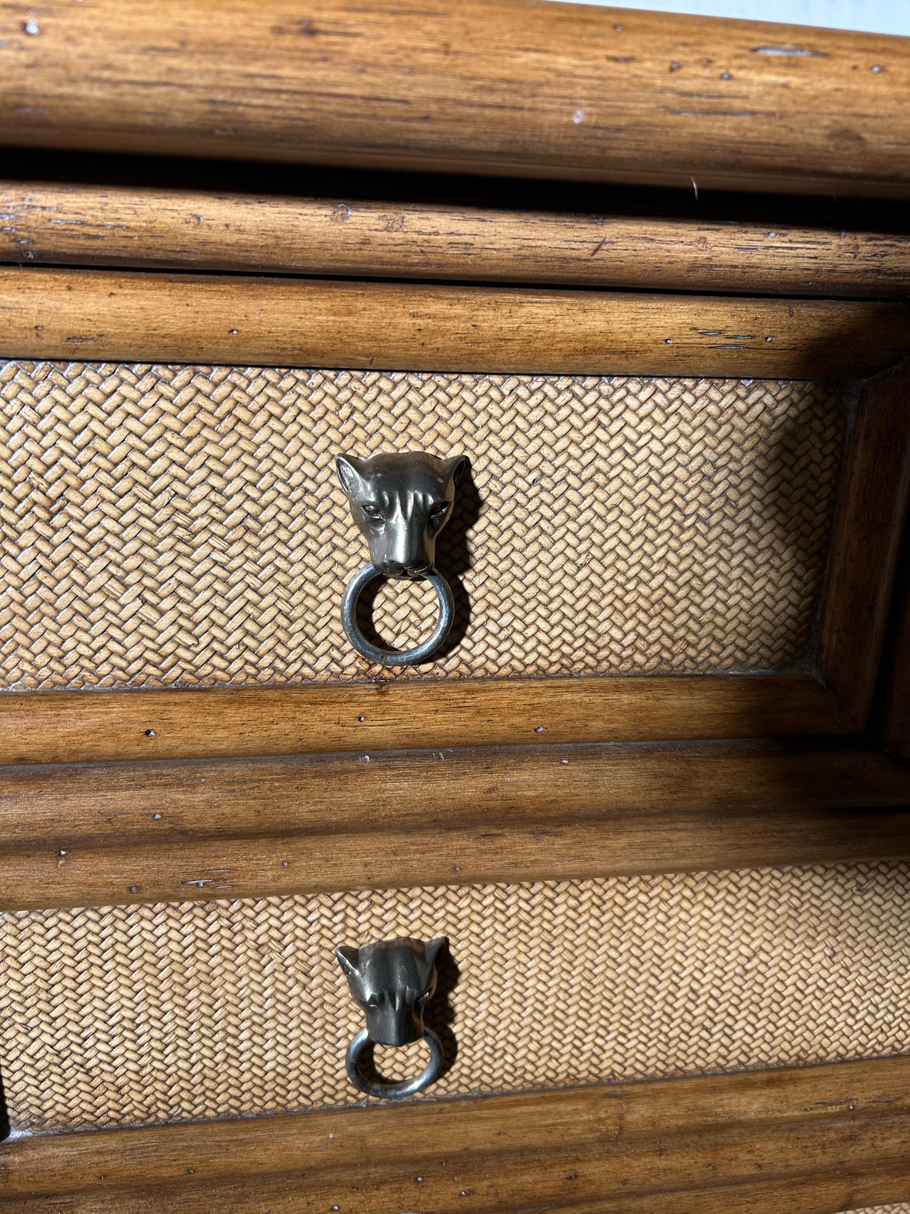 pair of chests of drawers, natural fibers, Signed Kreiss For Sale 4