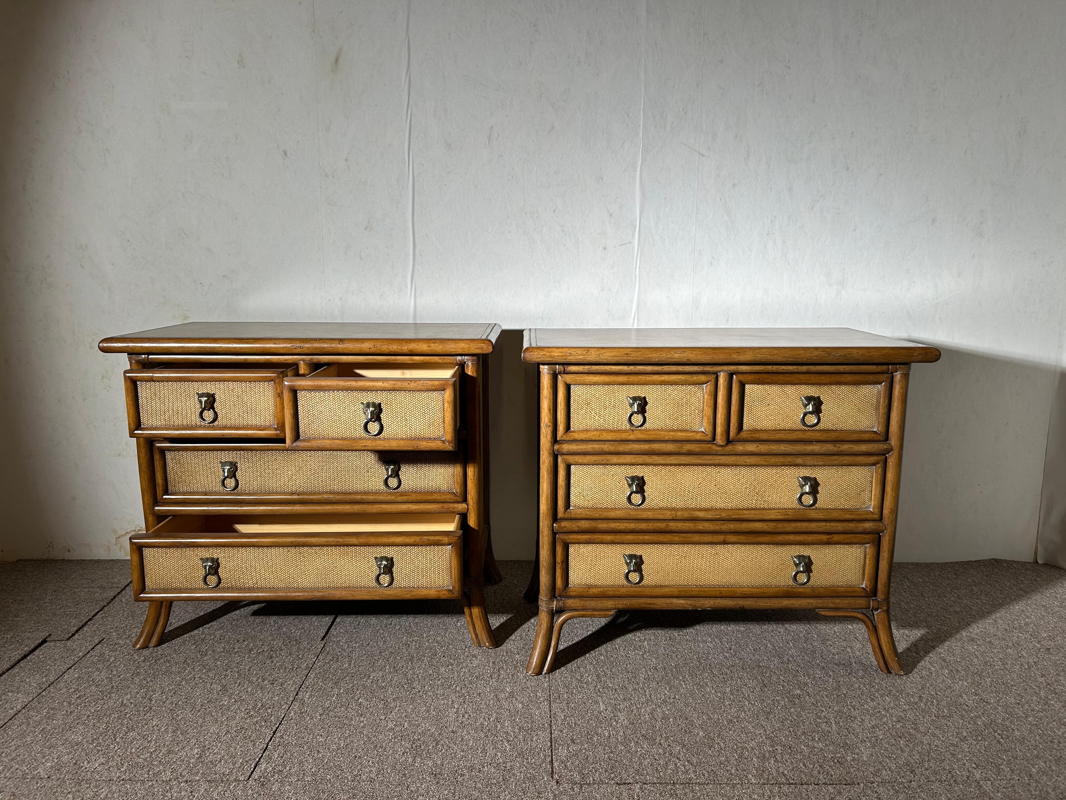 pair of chests of drawers, natural fibers, Signed Kreiss For Sale 8