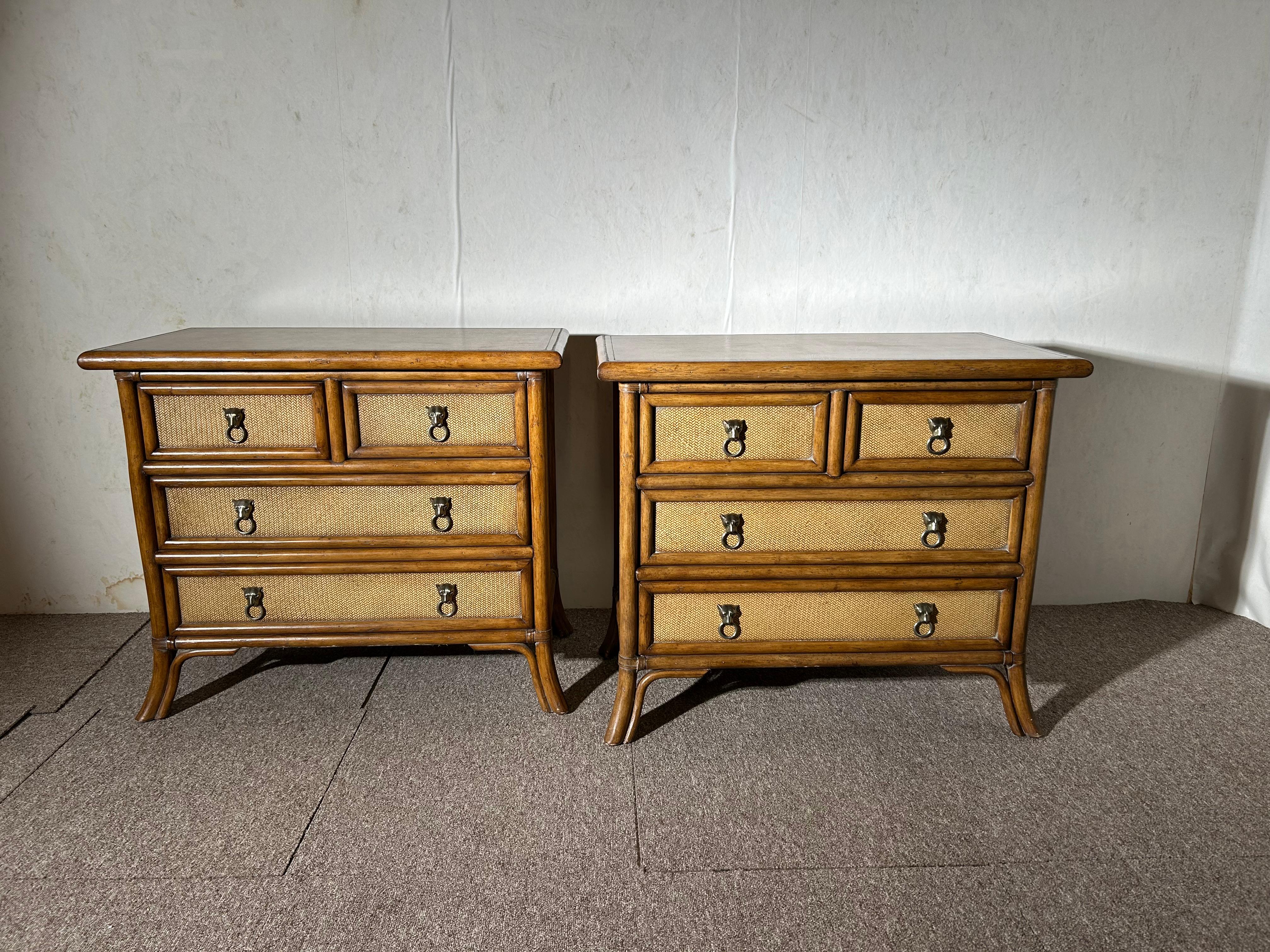 pair of chests of drawers, natural fibers, Signed Kreiss For Sale 9