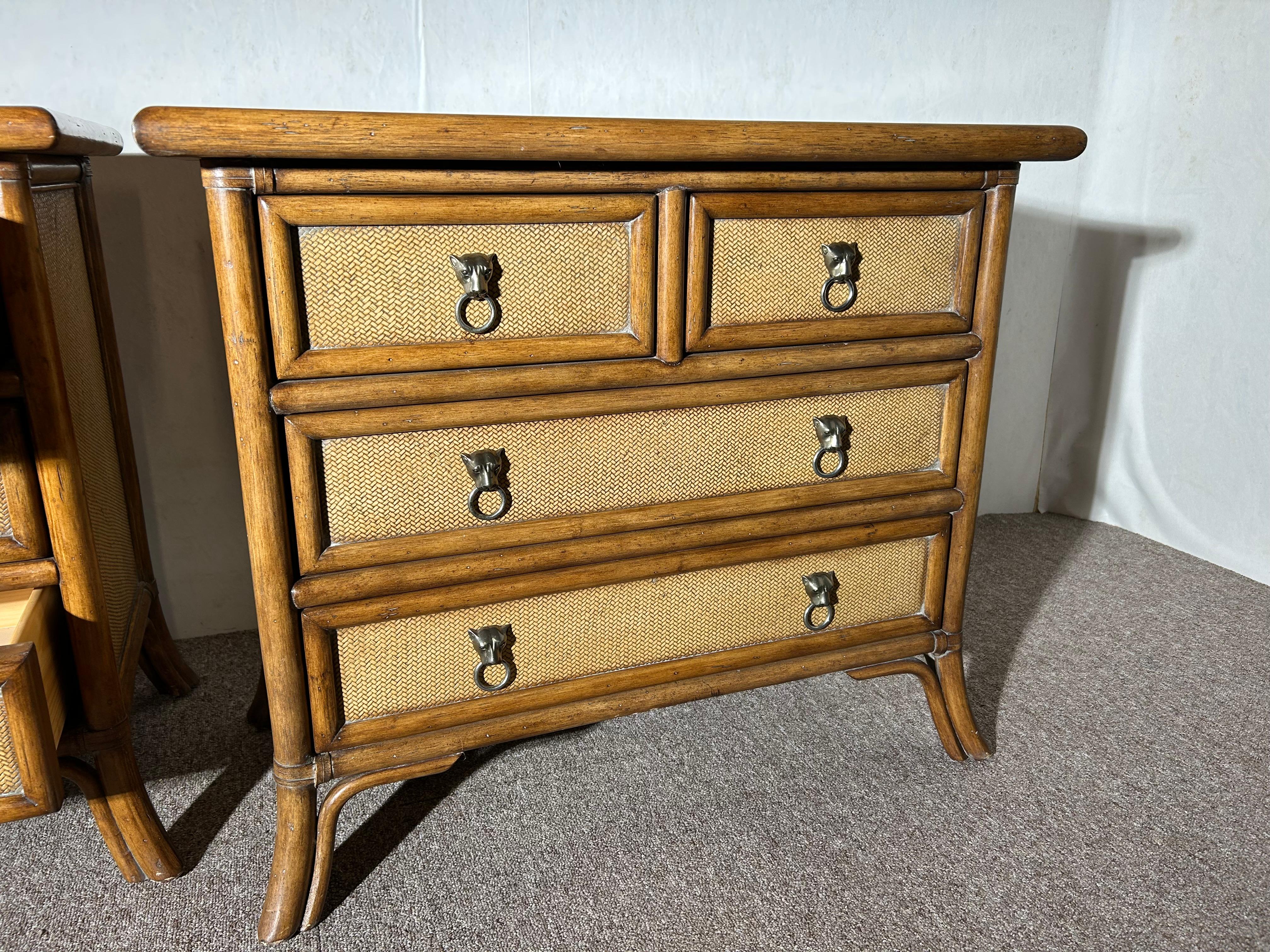 pair of chests of drawers, natural fibers, Signed Kreiss For Sale 11