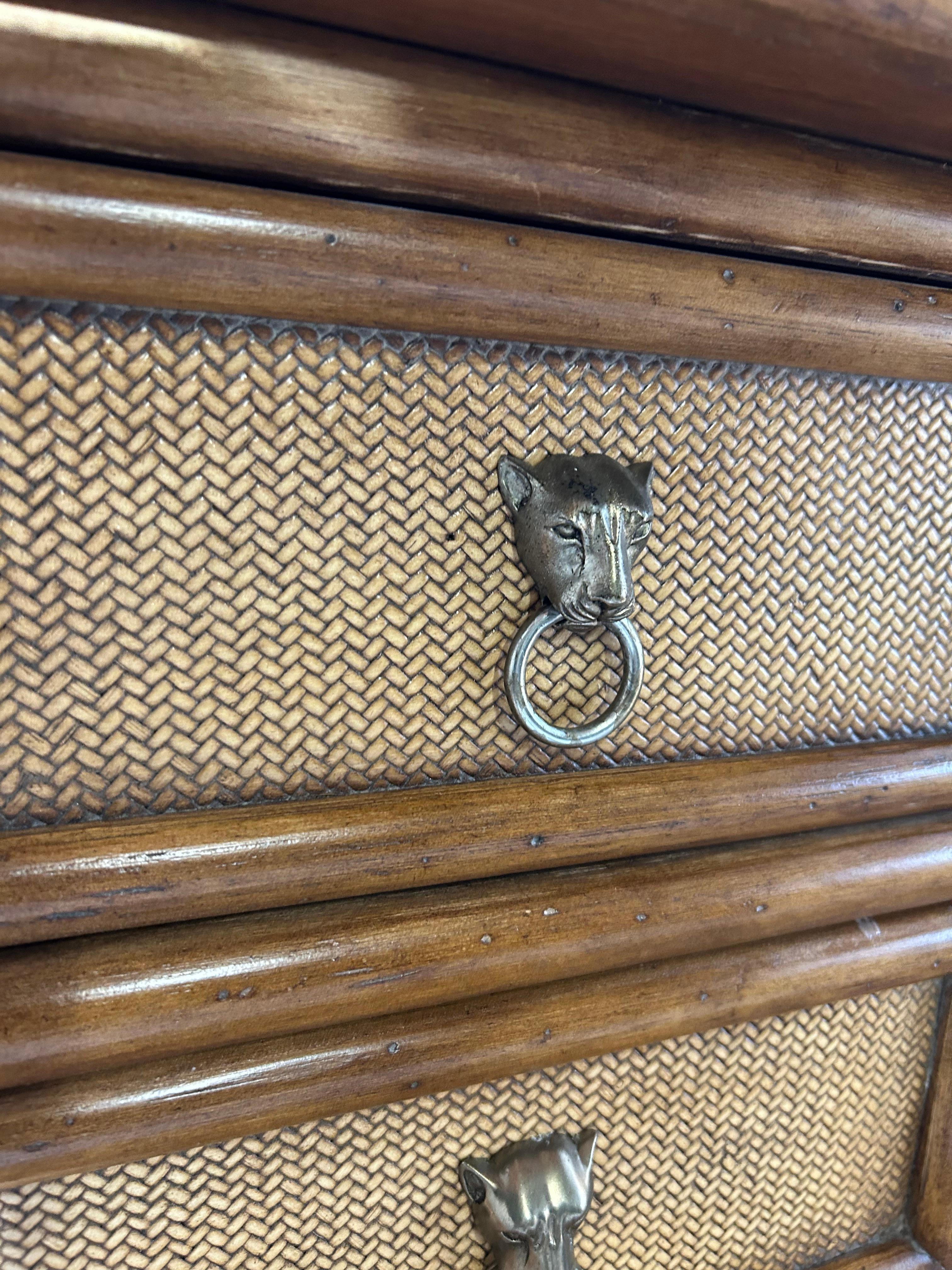 Natural Fiber pair of chests of drawers, natural fibers, Signed Kreiss For Sale